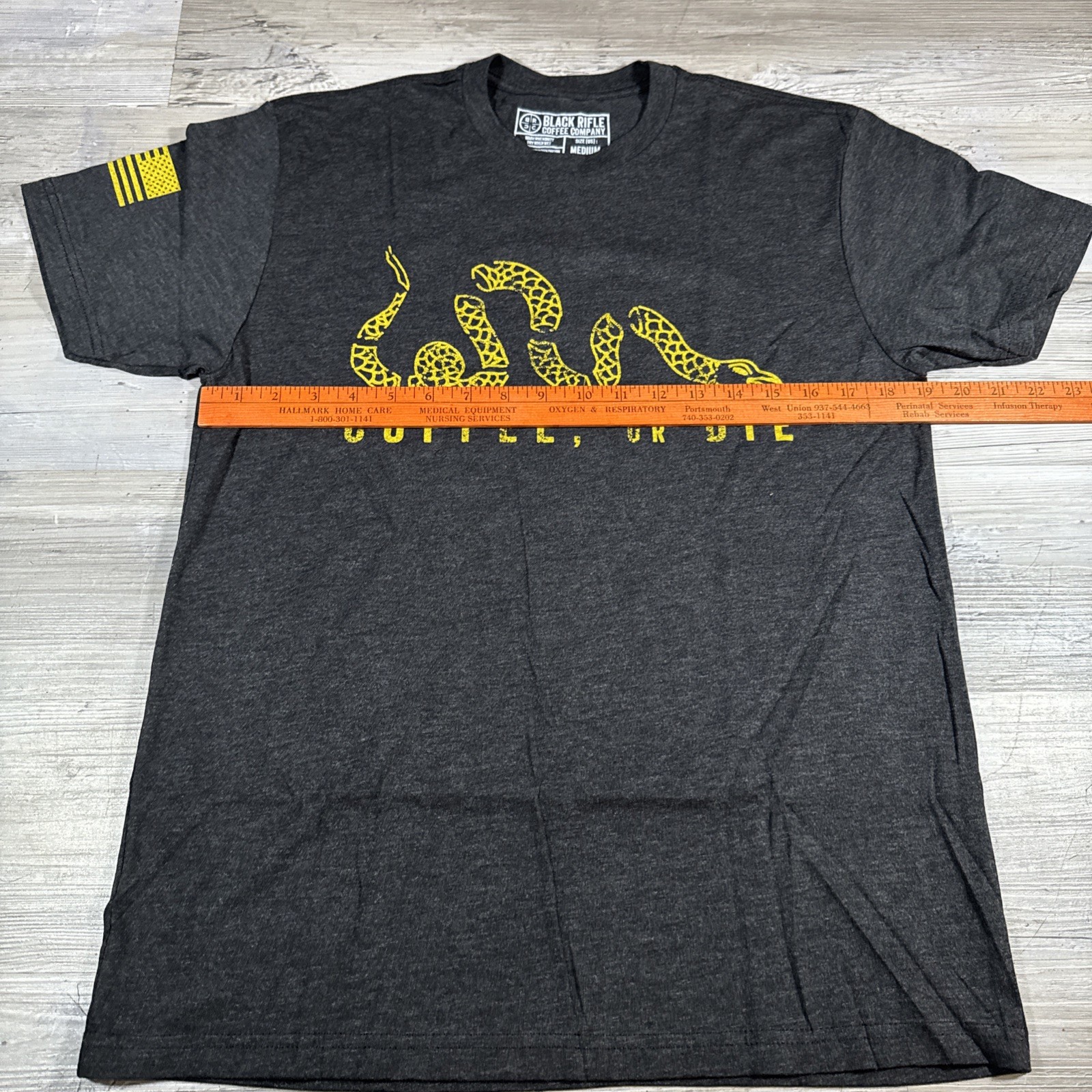 Black Rifle Coffee Company Coffee or Die T-Shirt Snake Black Military Men’s MED