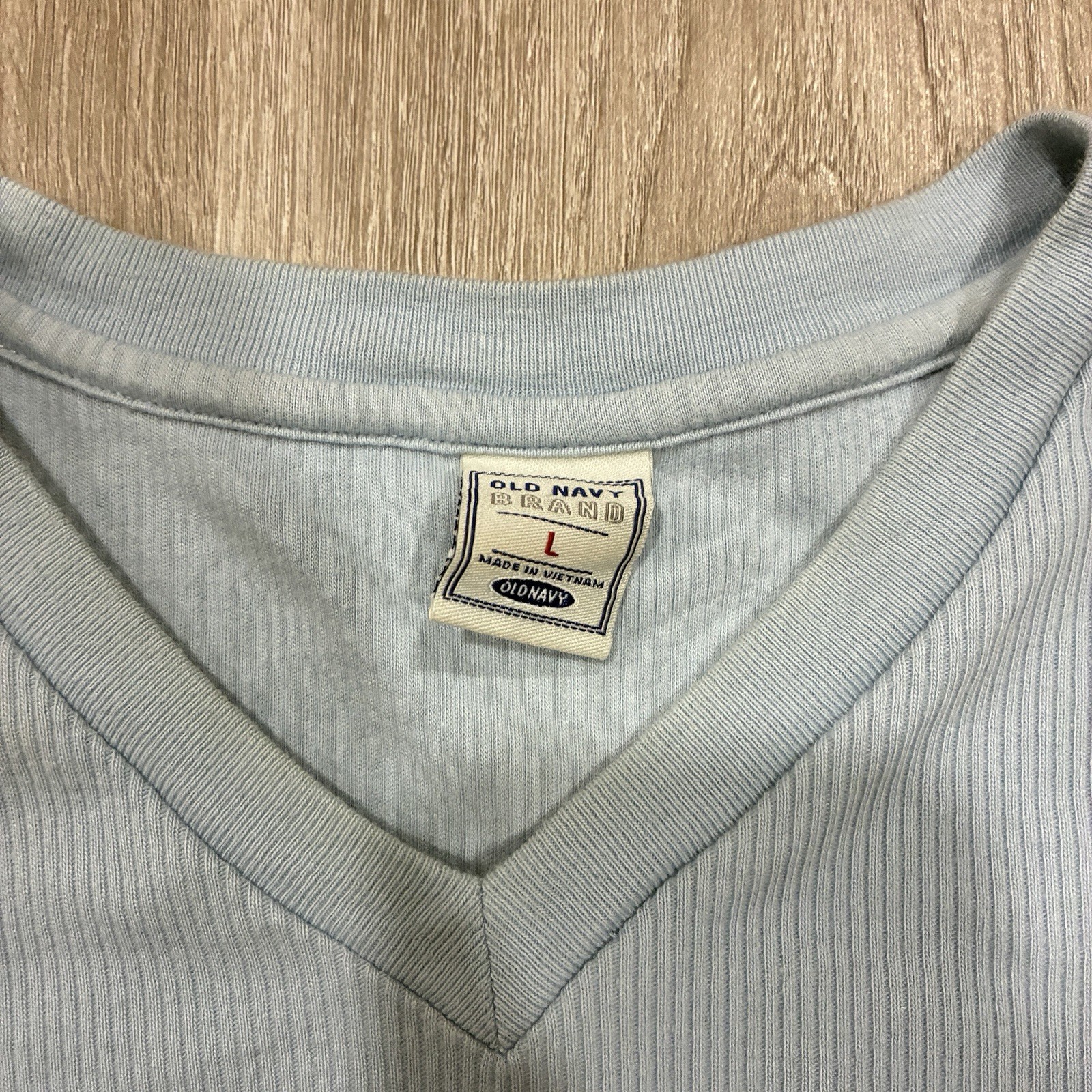 Old Navy Ribbed V Neck T Shirt MensLarge Short Sleeve Casual Basic Tee