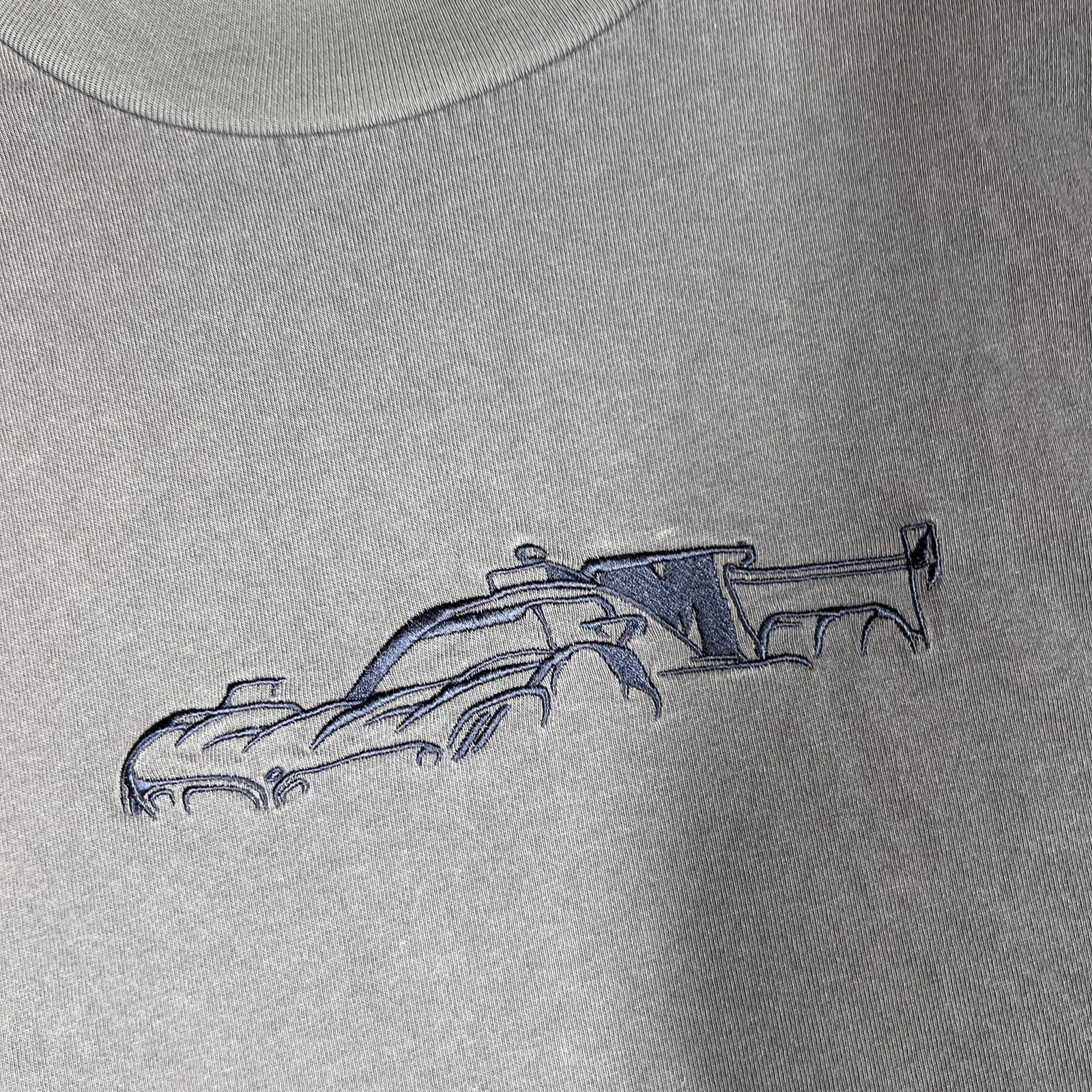 PUMA Shirt Mens L Gray BMW Motorsport Embroidered Car Graphic Crew Neck Tee