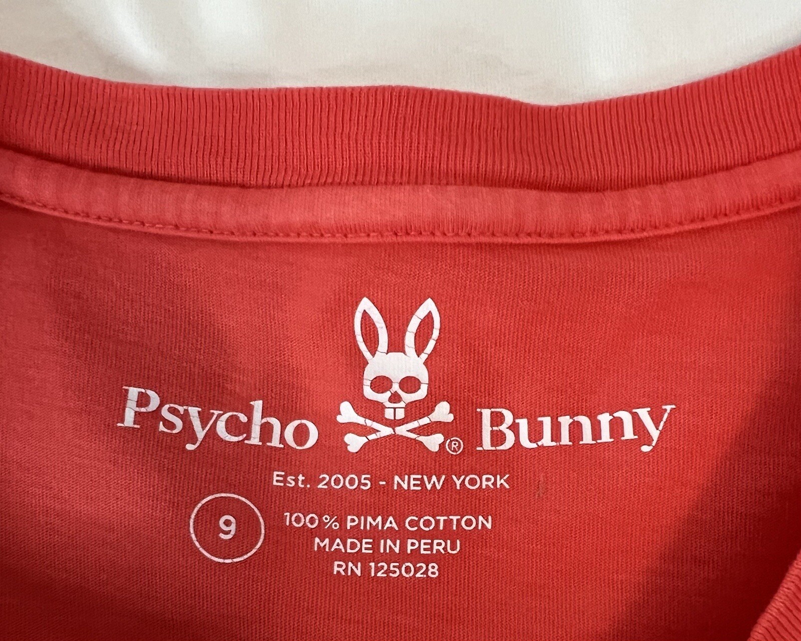 Psycho Bunny Shirt Mens 9 Pink White Ombre Colorblock Logo Print Crewneck Cotton