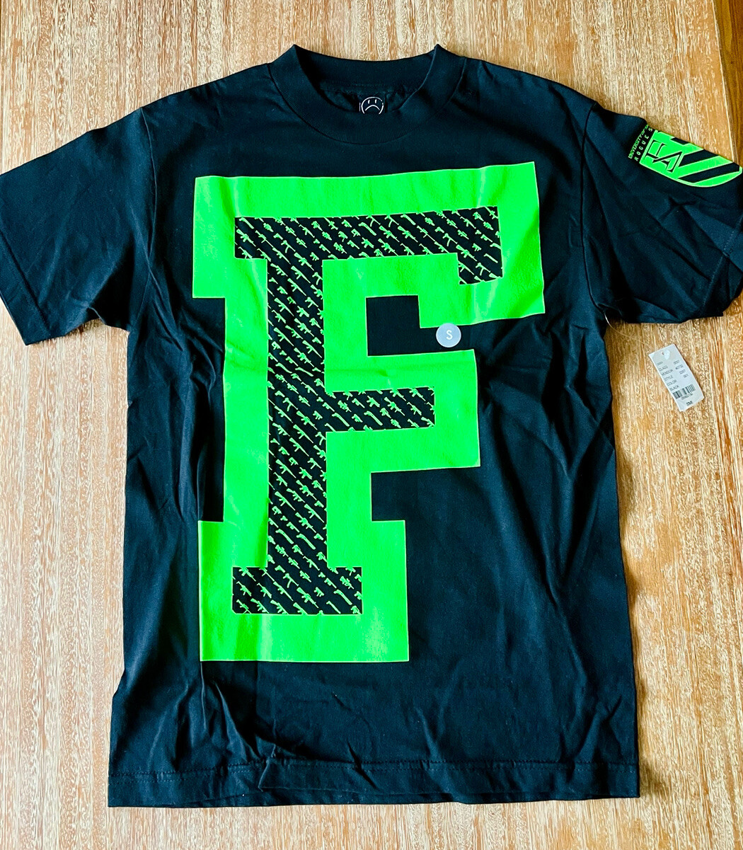NEW Rogue Status T-shirt Tee Shirt S Small Black Gun Show F U Rare Neon Green DS