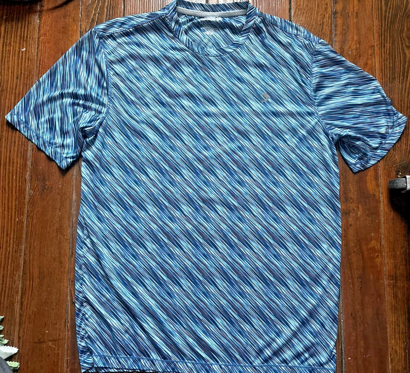 REEL LEGENDS Mens Sz Medium Reel-Tec T-shirt Cool Easy Care Blue, VGUC
