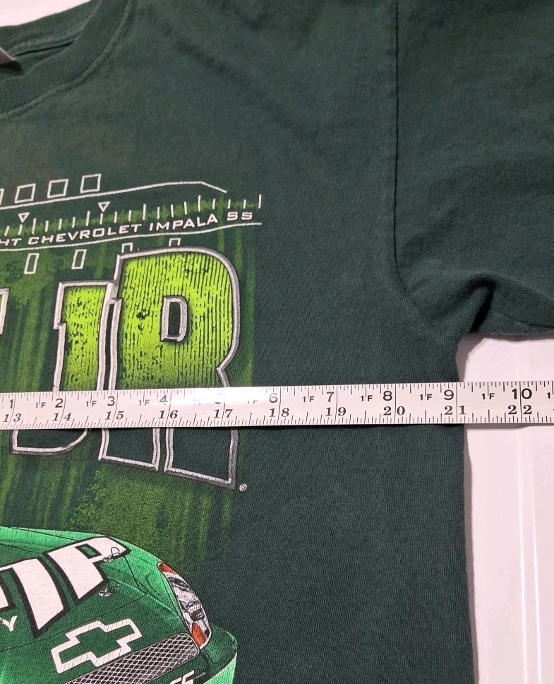 Vintage Nascar Tshirt Mens L Green DALE Earnhardt JR #88 AMP Energy Graphic