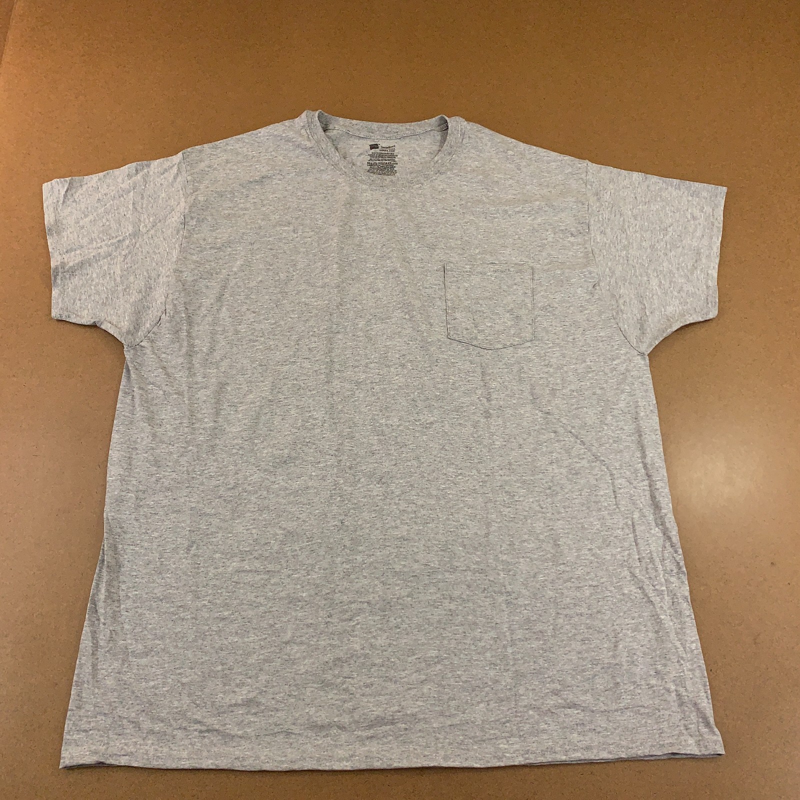 Hanes Comfort Soft Mens Size 2XL Heather Gray Short Sleeve Pocket T-Shirt New