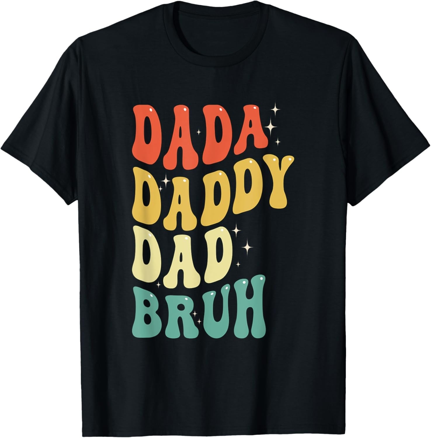 Retro Groovy Dada Daddy Dad Bruh Funny Fathers Day 2024 T-Shirt