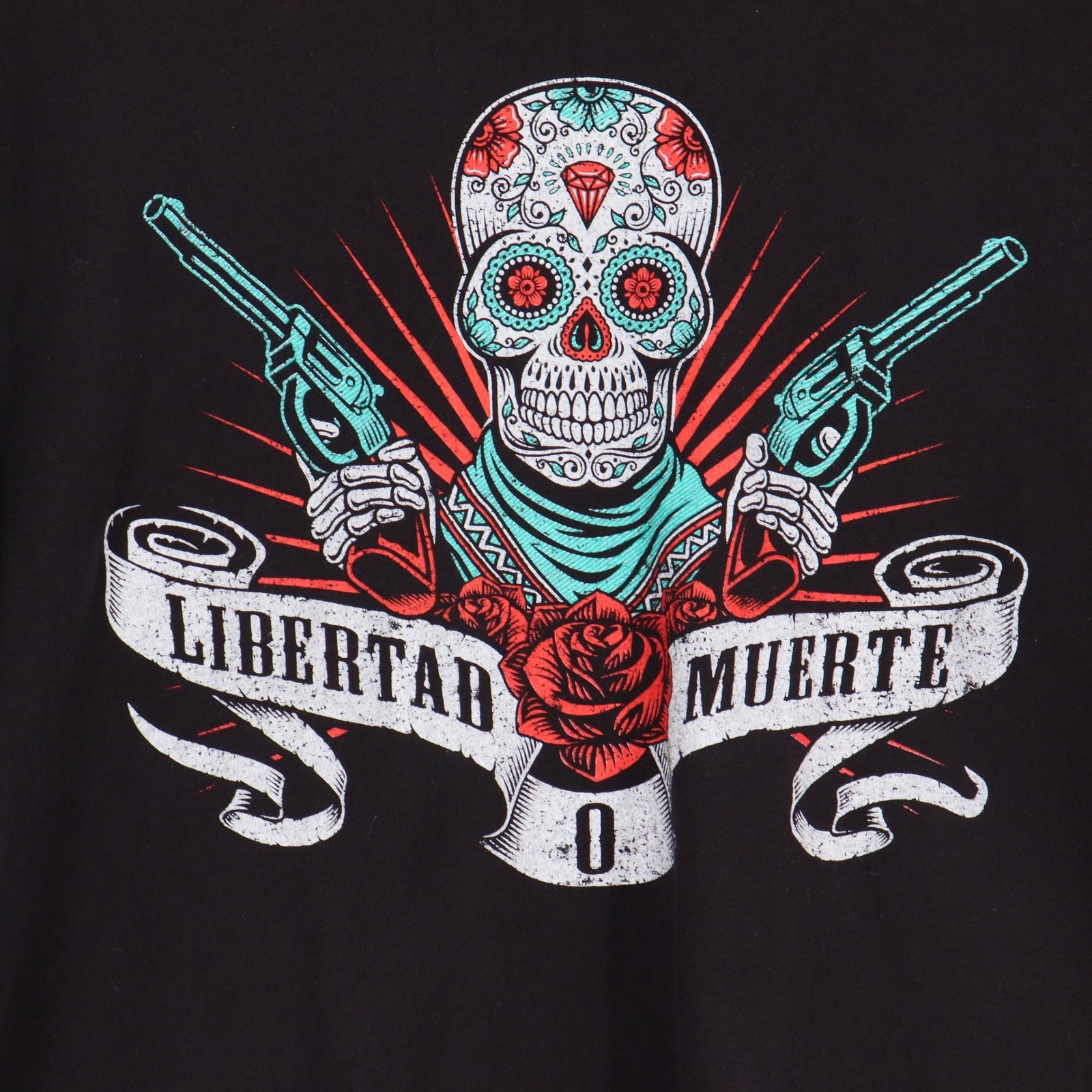 Grunt Style Men’s “Libertad O Muerte” Skull Graphic T-Shirt Black Size XL