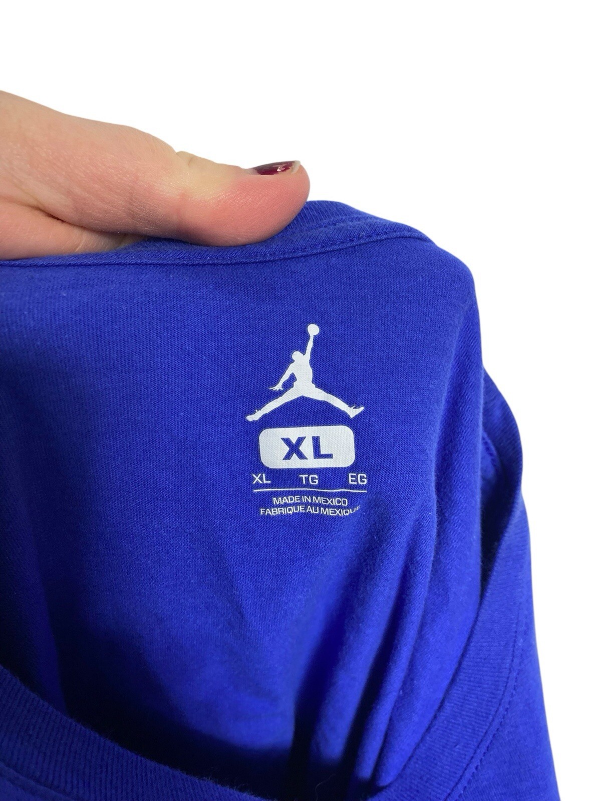 Air Jordan T Shirt Size XL Blue Tinker Sneaker Graphic Shoe Top Mens Nike