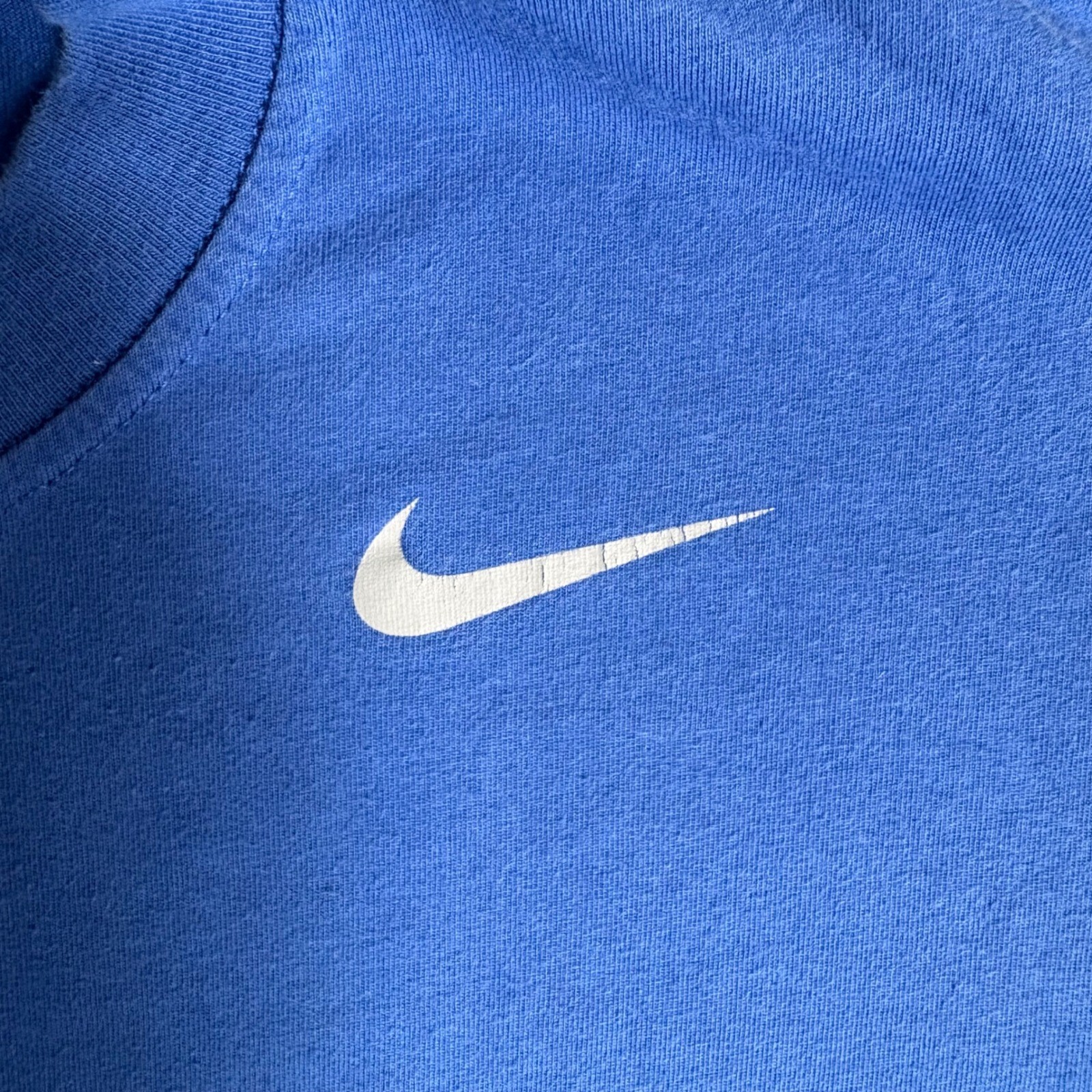 Nike Dri-FIT Cotton Tee Mens Medium Blue Good Short Sleeve Crewneck Swoosh