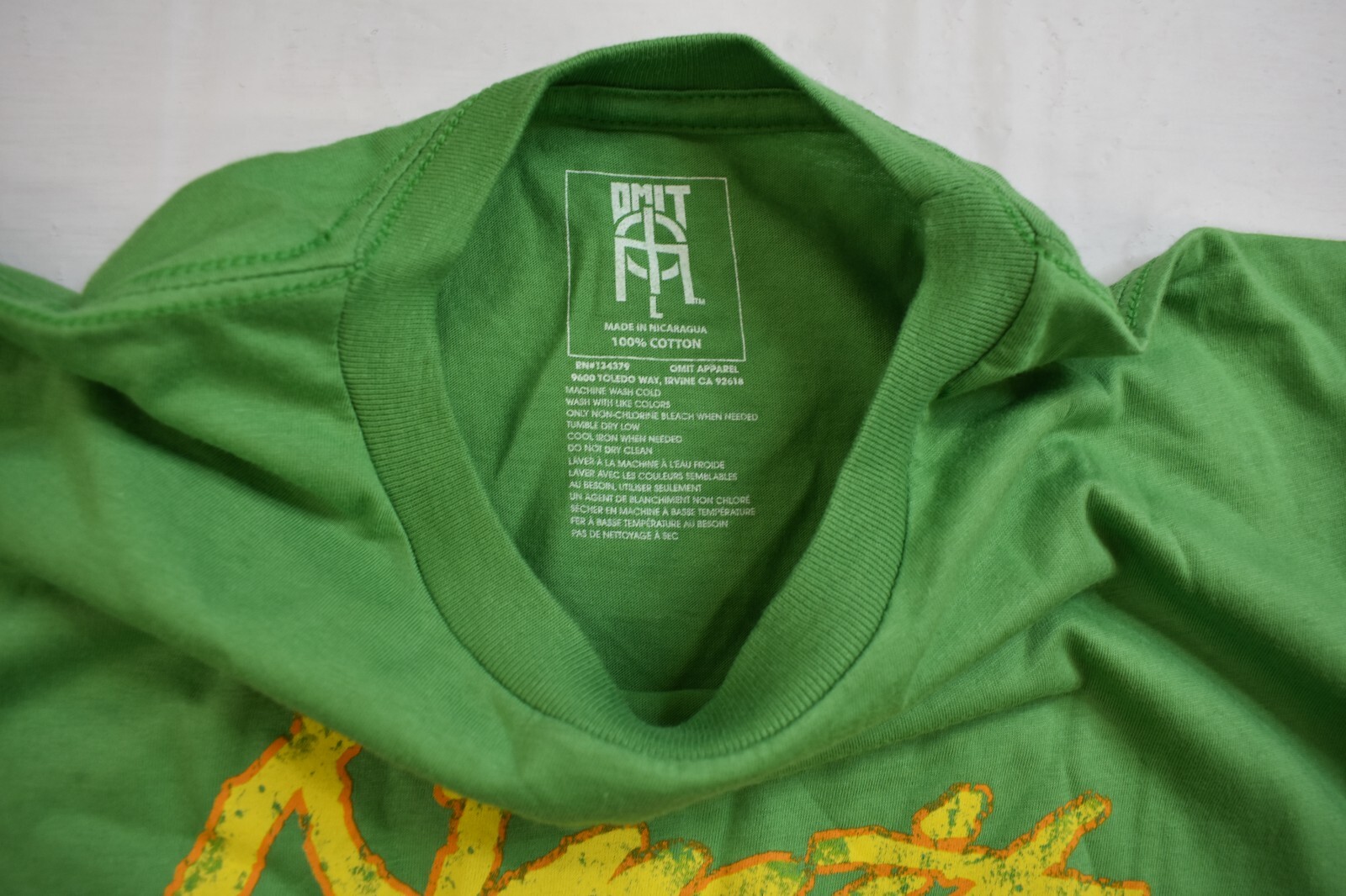 Omit Mens Green Animal Style Fierce Tiger Distressed Print Tee Shirt New Large