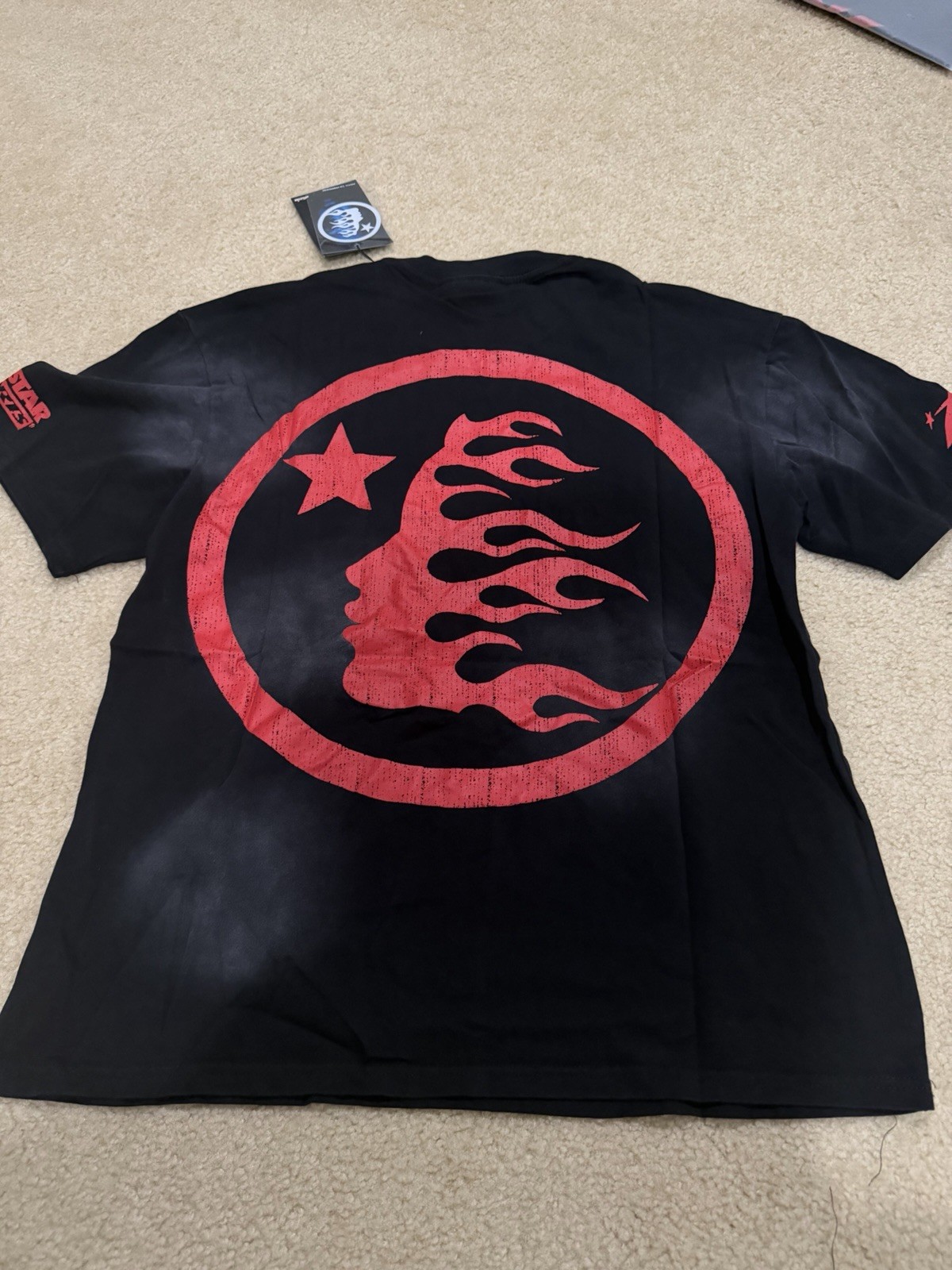 Hellstar Men’s Black Red Graphic Print T-Shirt Short Sleeve Crew Neck Size L