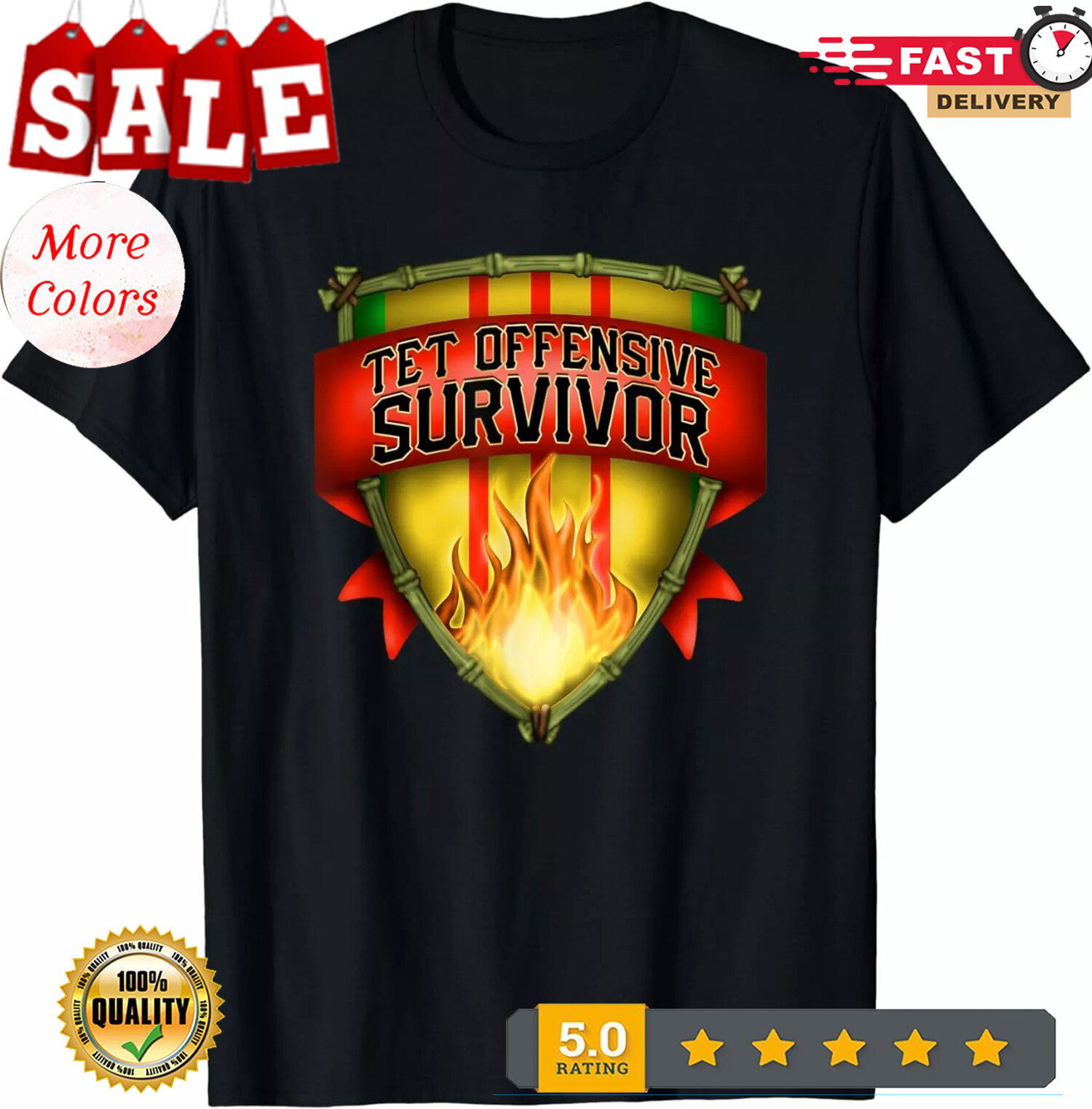 2025/NEW LIMITED Vietnam Veteran Tet Offensive Survivor Design Gift Tee T-Shirt