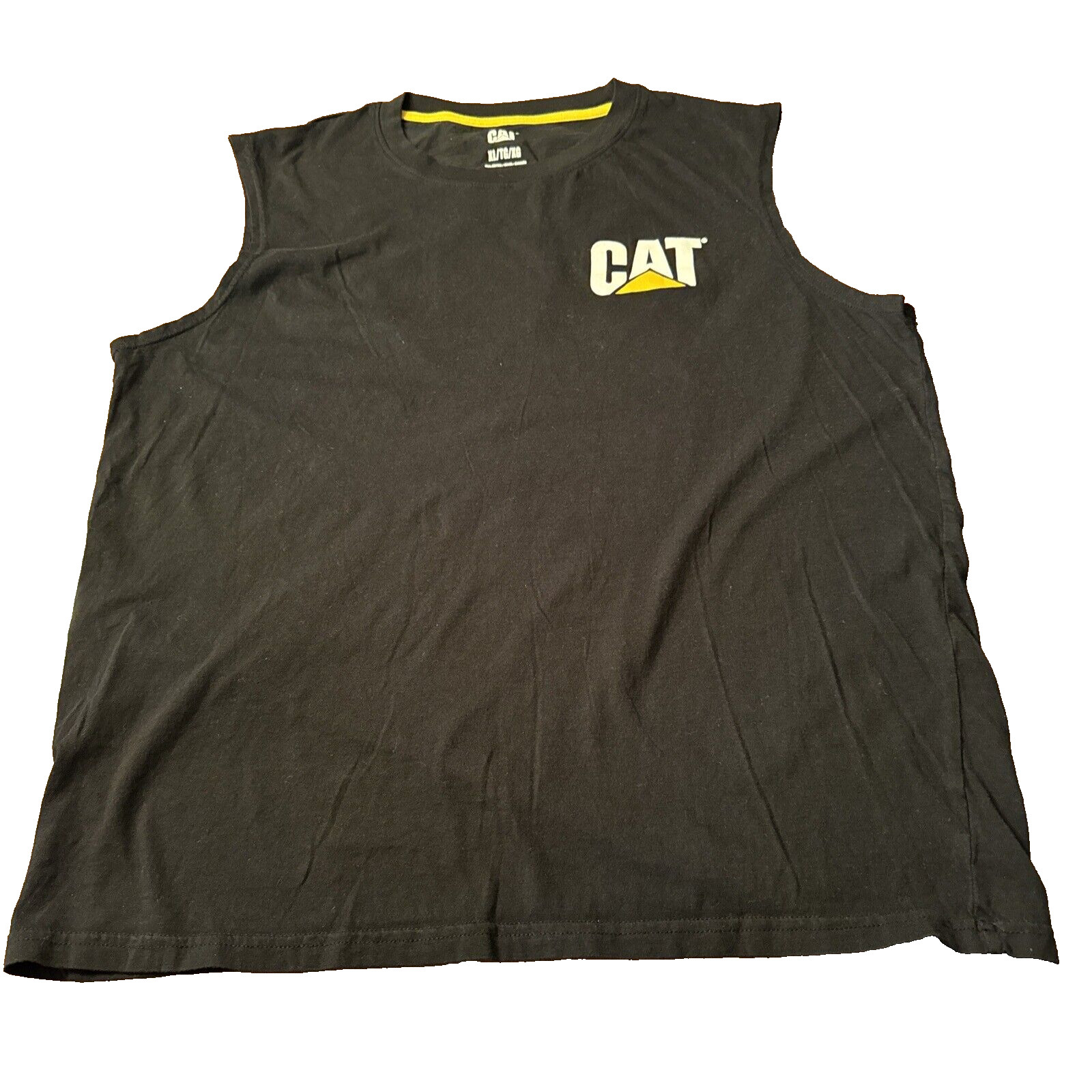 Caterpillar CAT Work Out Muscle Sleeveless DOUBLE SIDED T-Shirt Black Sz XL