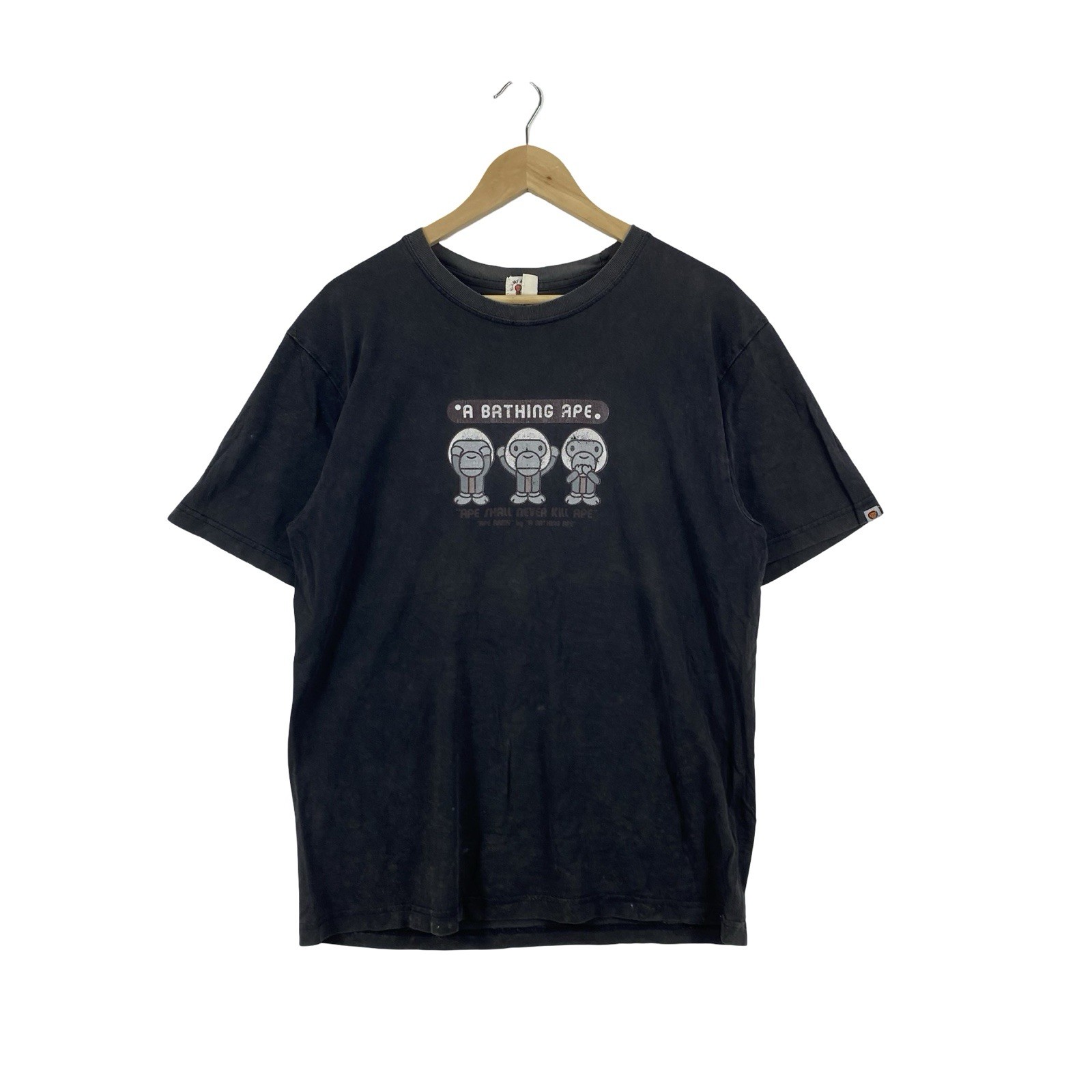Vintage A BATHING APE BAPE Baby Milo Three Wise Monkeys Graphic