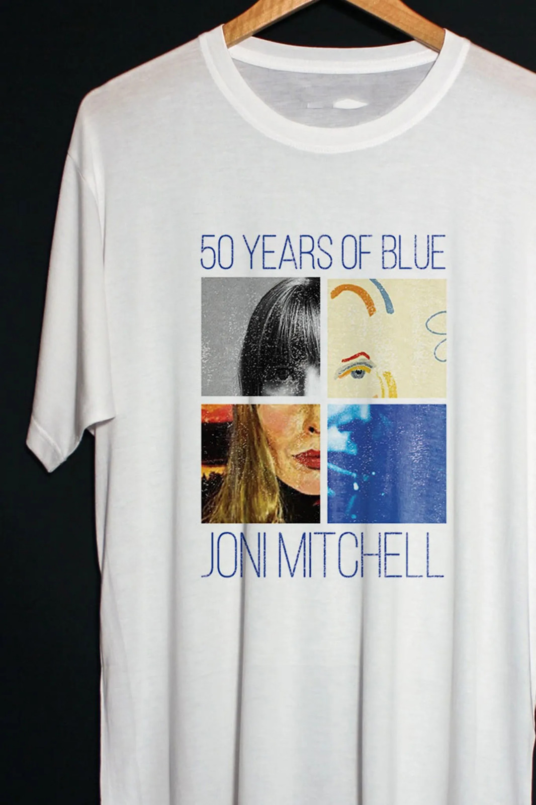 50 Years of Blue Joni Mitchell Concert Tour T-Shirt White All Size Tee AG1482