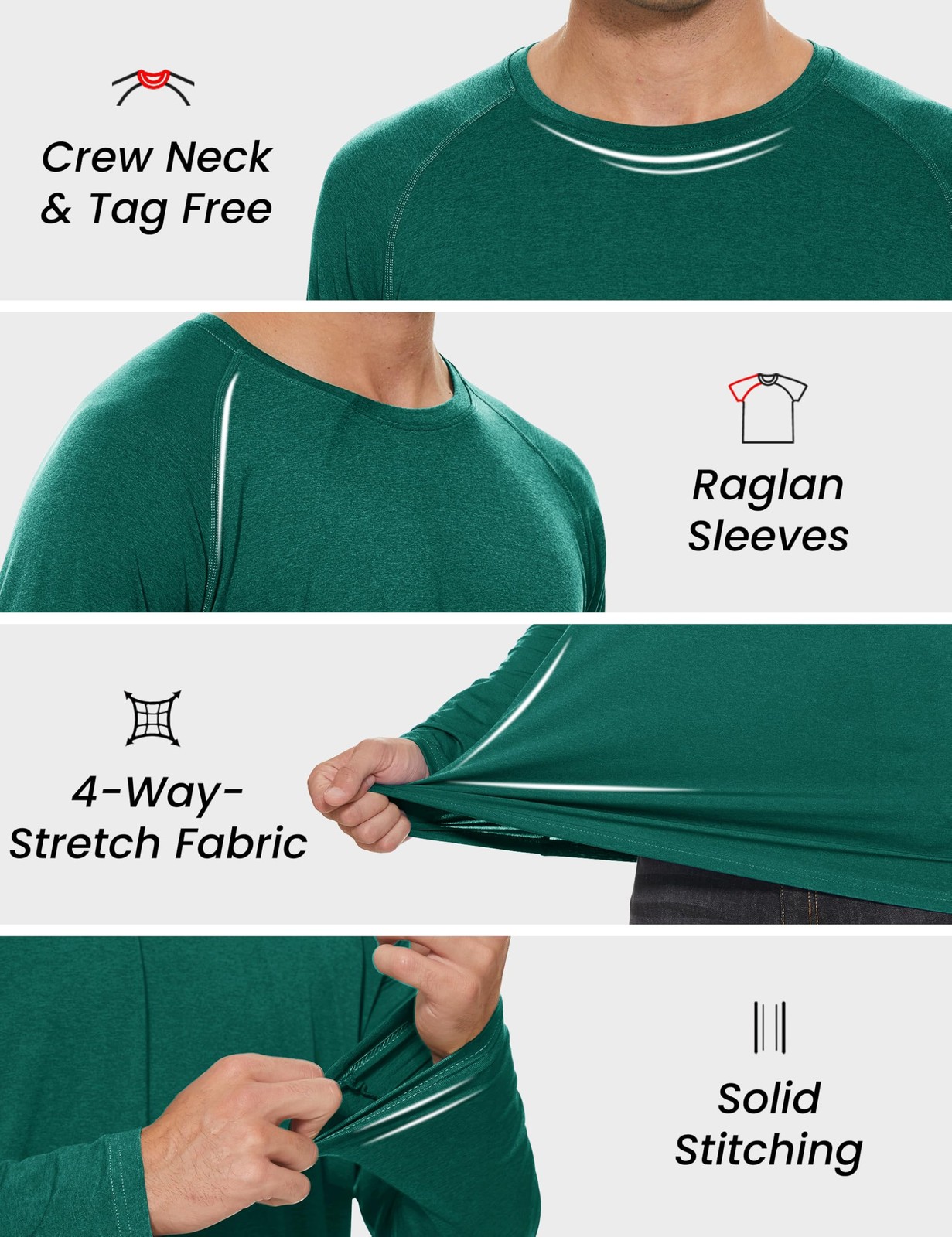 UPF 50 Shirts for Men Long Sleeve Lightweight Dry Fit Sun Protection Shirt Su…