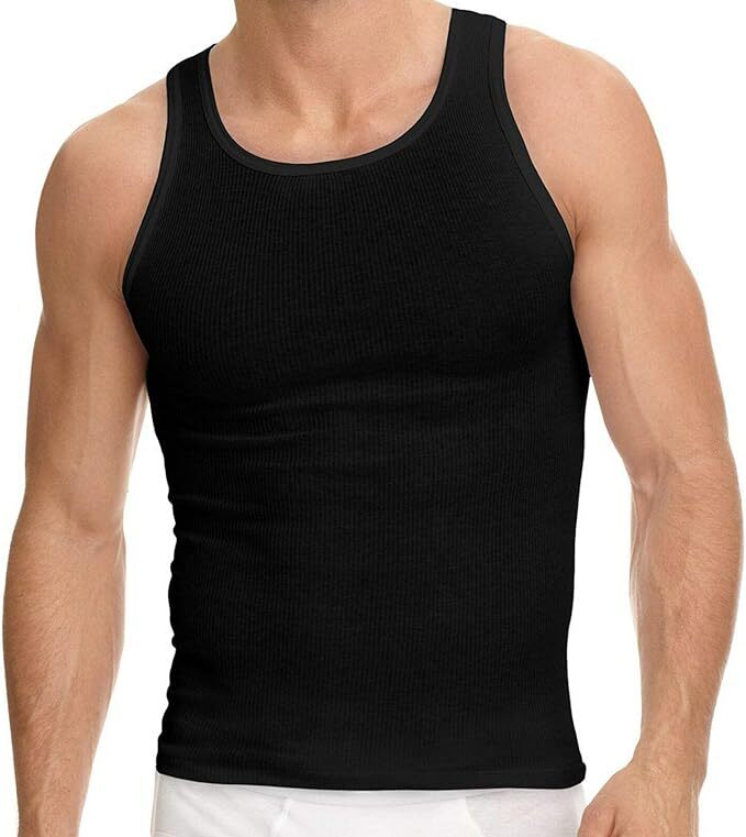 2 , 6 Packs Men’s Basic A-Shirts 100% Cotton Size Up to 4XL