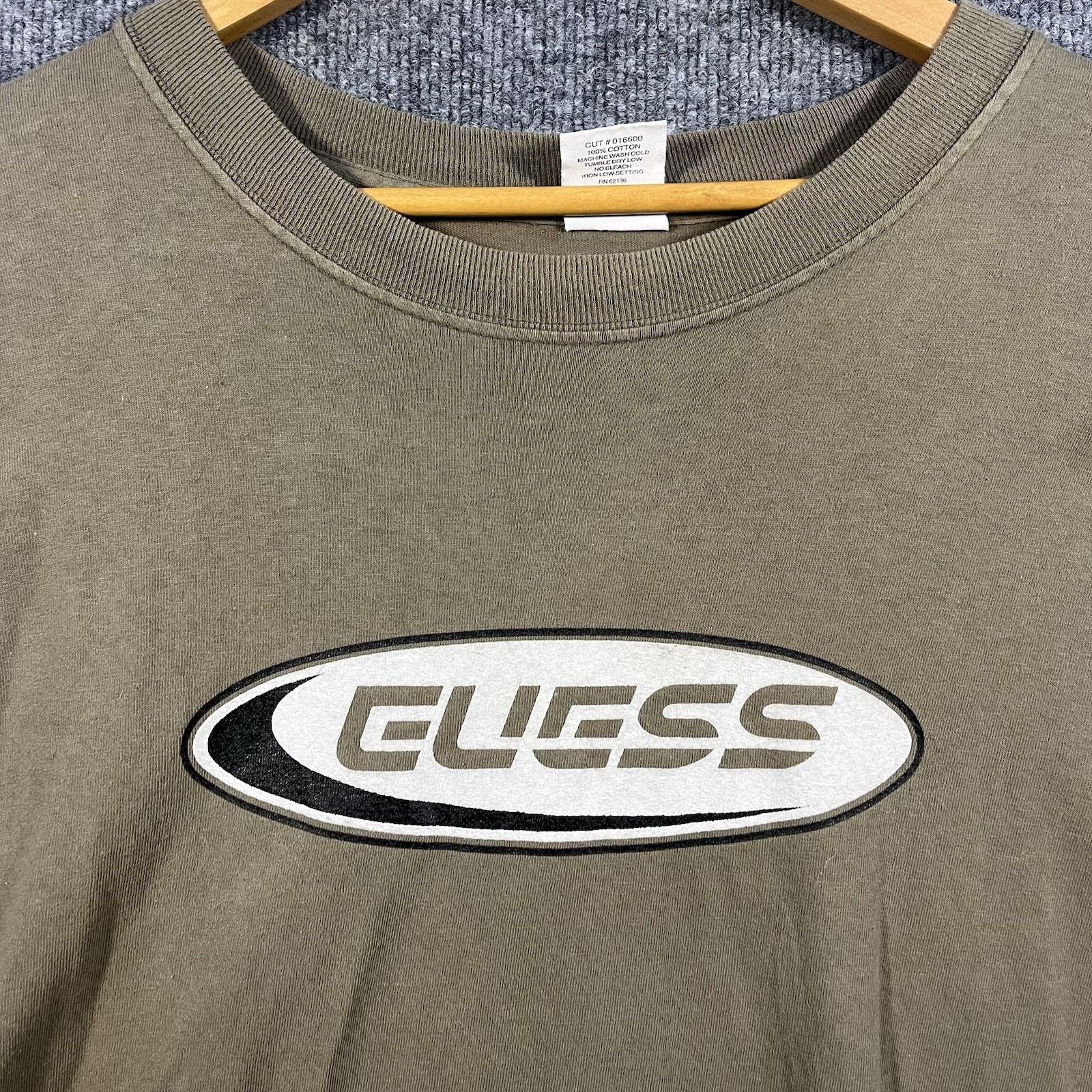 Vintage 90s Guess Jeans Logo Long Sleeve Green T-Shirt USA Mens XL