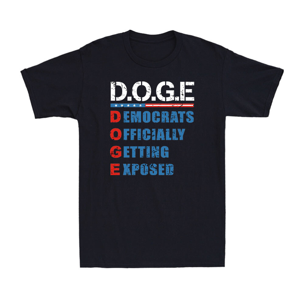 D.O.G.E DOGE Democrats Officially Getting Exposed US Flag Vintage Men’s T-Shirt