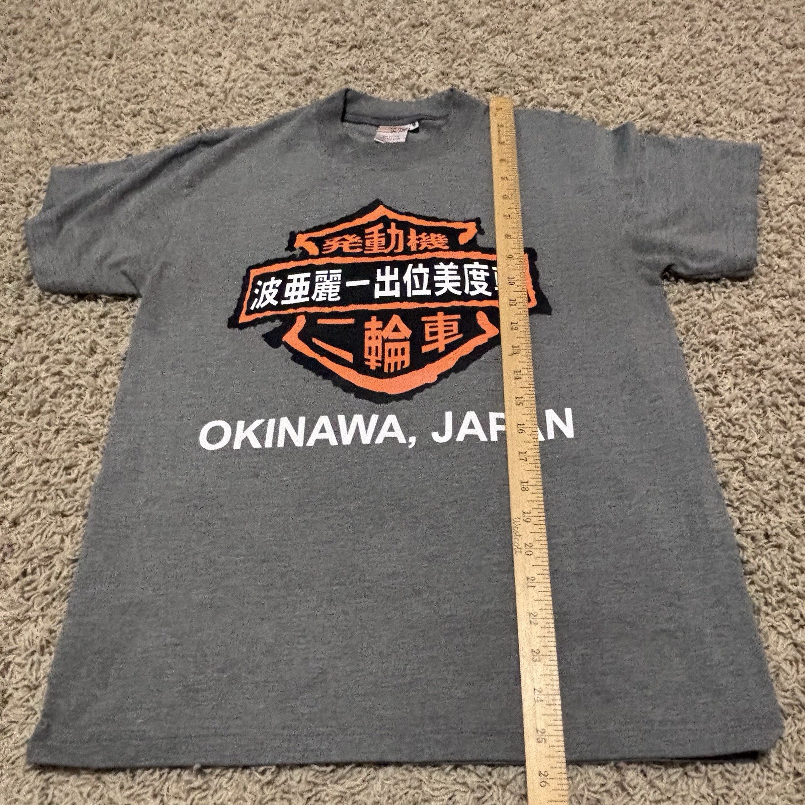 Vintage Al’s Cycles Harley, Davidson, T-Shirt Okinawa Japan Short Sleeve Gray