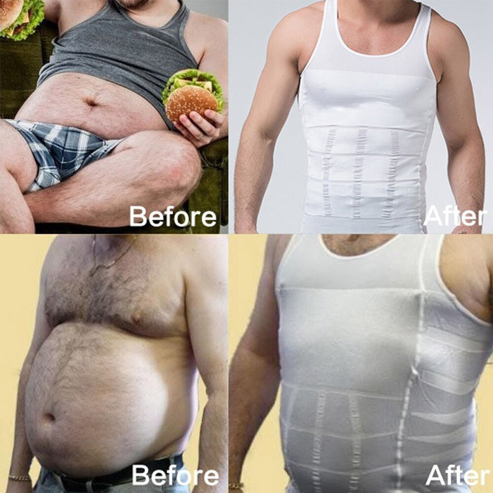 Men Compression Shirt Sleeveless Body Shaper Base Layer Slimming Tank Top Vest