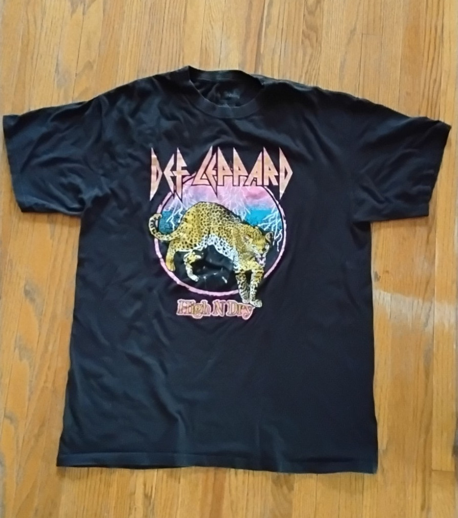 Def Leppard High N’ Dry Concert Shirt XL Black Music T