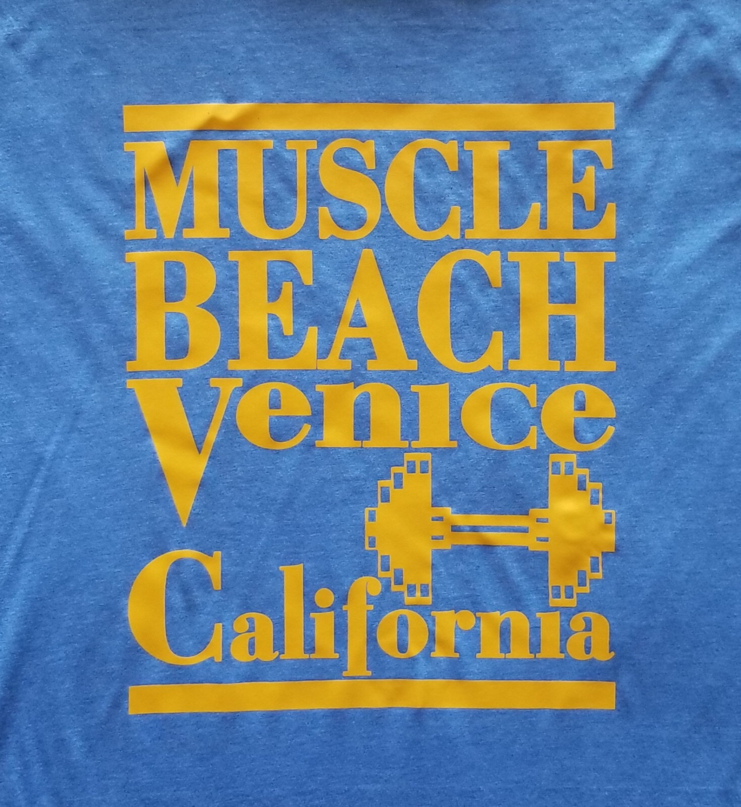 Muscle Beach Venice California Old School Bodybuilding Vintage Logo T-Shirt New