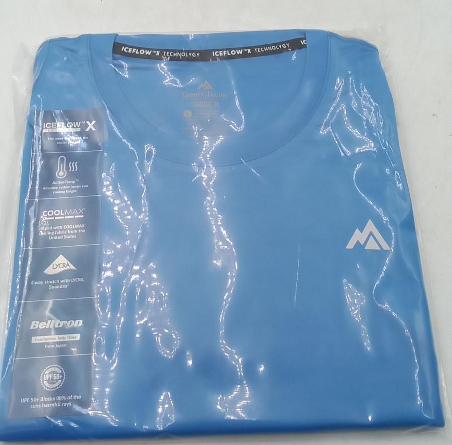 Instant Cooling Quick Dry Workout T-Shirt Men Undershirt Frost Blue L