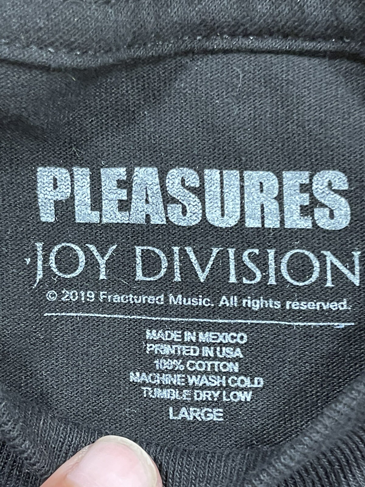 Pleasures T Shirt Short Sleeve Black Pink Floyd Mens Size L Joy Division