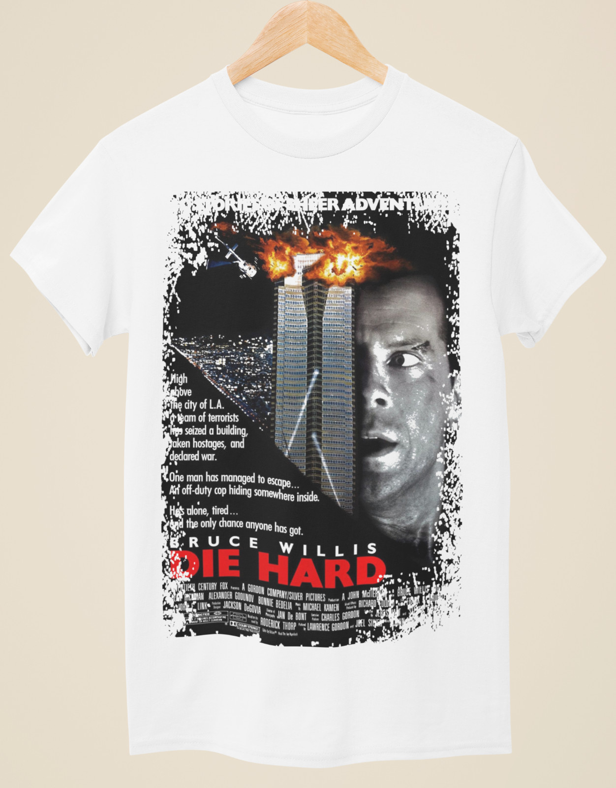 Die Hard – Movie Poster Inspired Unisex White T-Shirt