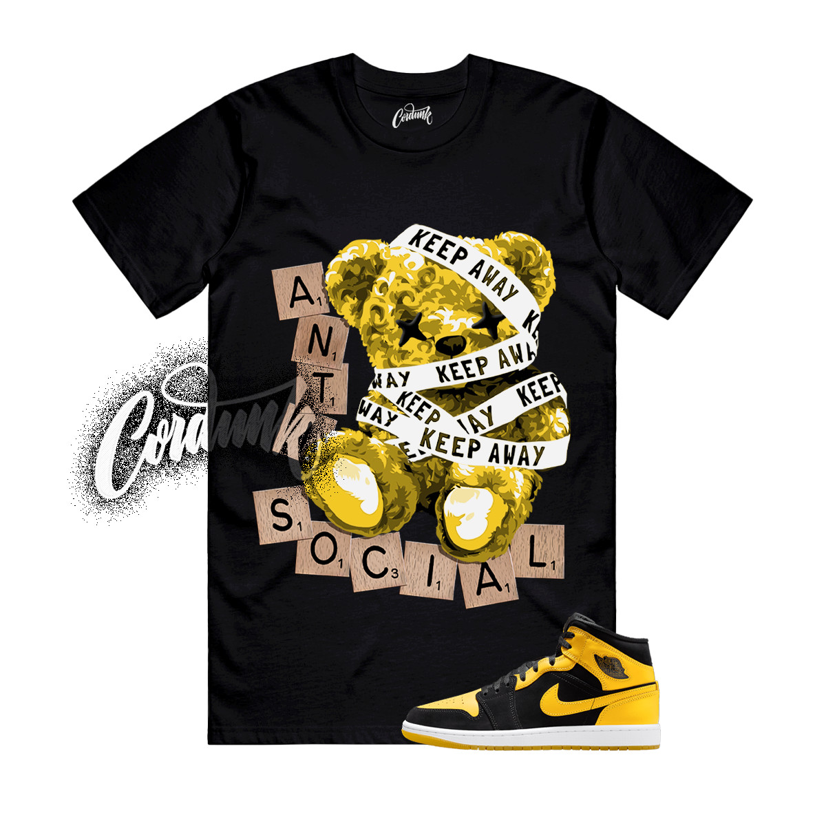 1 New Love Black Varsity Maize Yellow White 2025 T Shirt Match Match ANTI