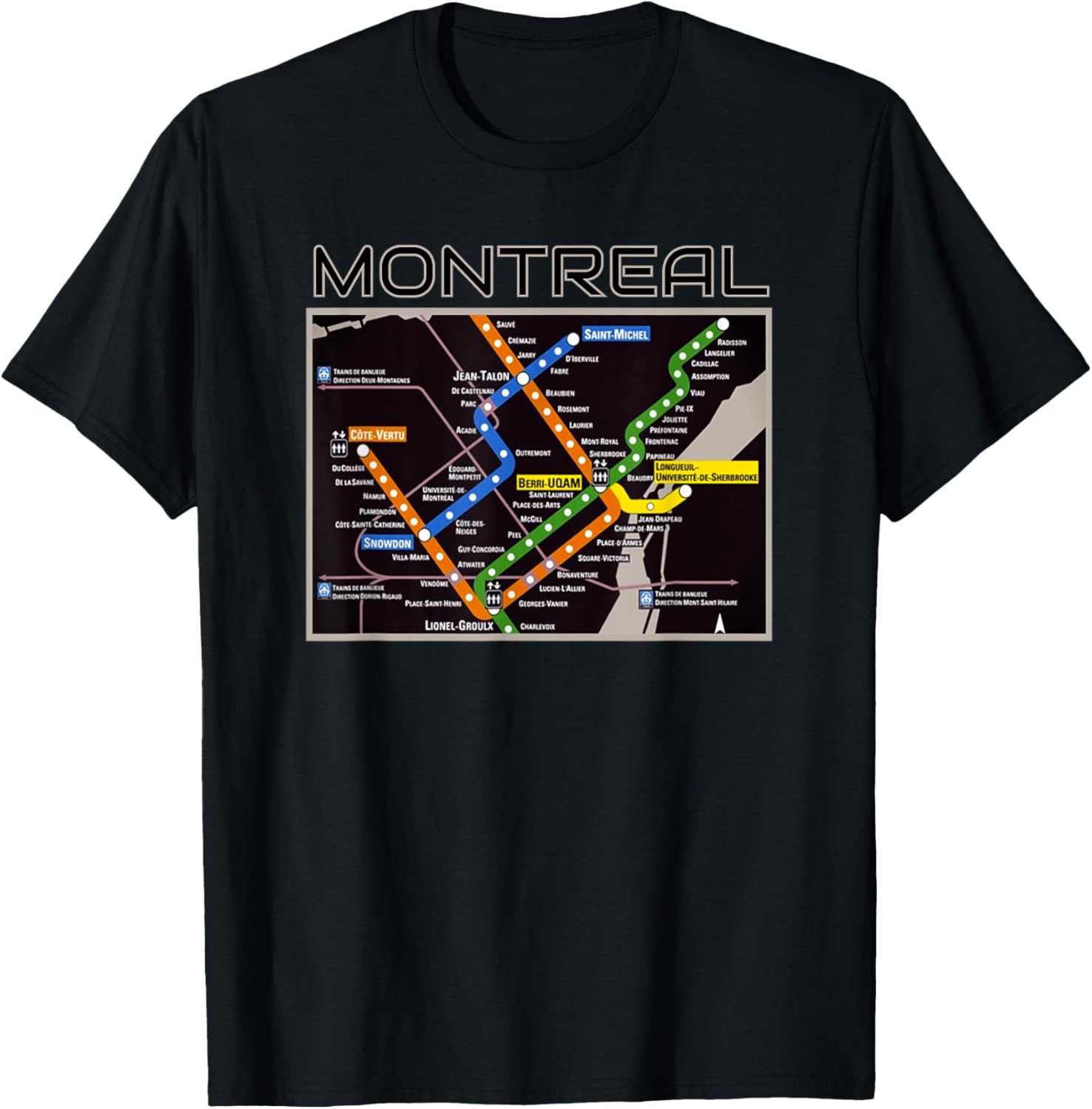 Montreal Transit Metro Art Canadian Heritage Love Canada Map T-Shirt