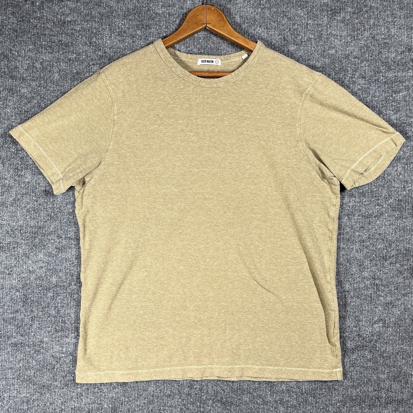 Buck Mason Yuma Tee T-Shirt Mens L Hemp Blend Short Sleeve Crewneck Olive