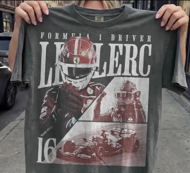 Charles Leclerc F1 Shirt, Vintage Formula 1 Racing Graphic Tee AN70736
