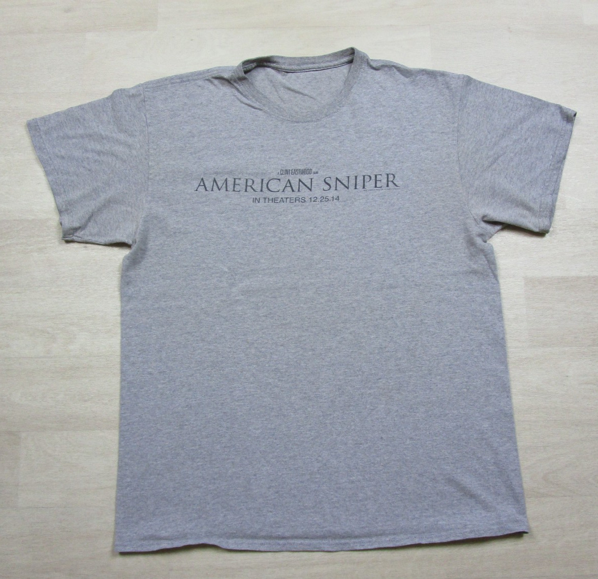 American Sniper Movie Promo T Shirt (L) A Clint Eastwood Film 12/25/14 Military