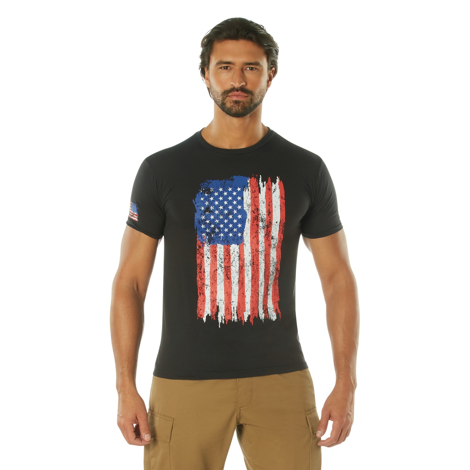 Black with Red, White, & Blue T-Shirts Athletic Fit XL2713-XL