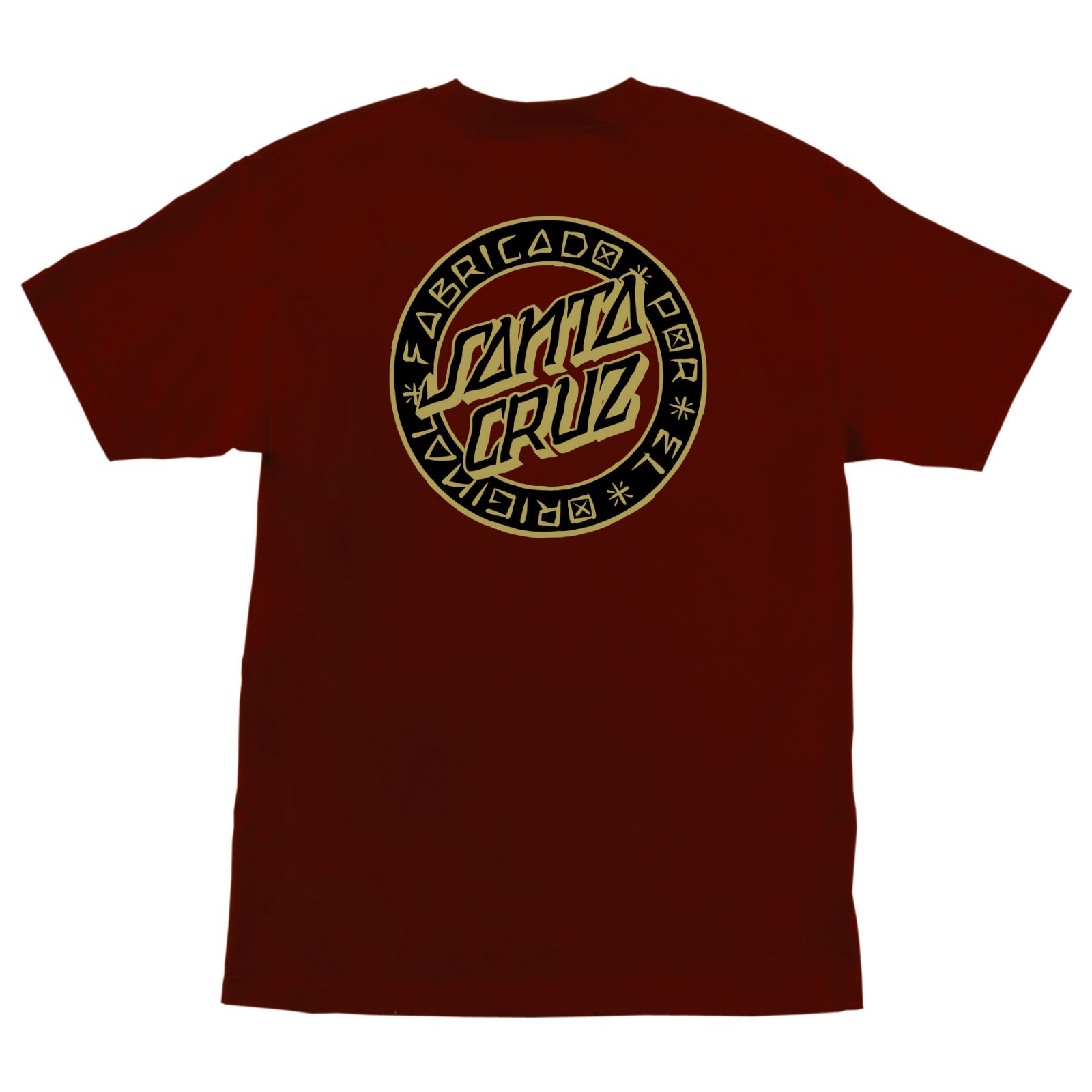 Santa Cruz LOCO DOT LOGO Skateboard T Shirt BURGUNDY