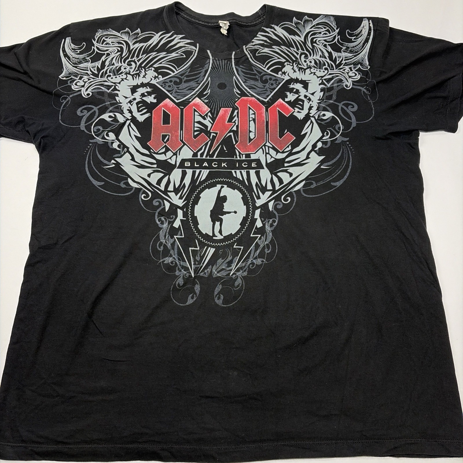 AC/DC Black Ice 2008 Album Logo size XL Black T Shirt Band Merch Tee