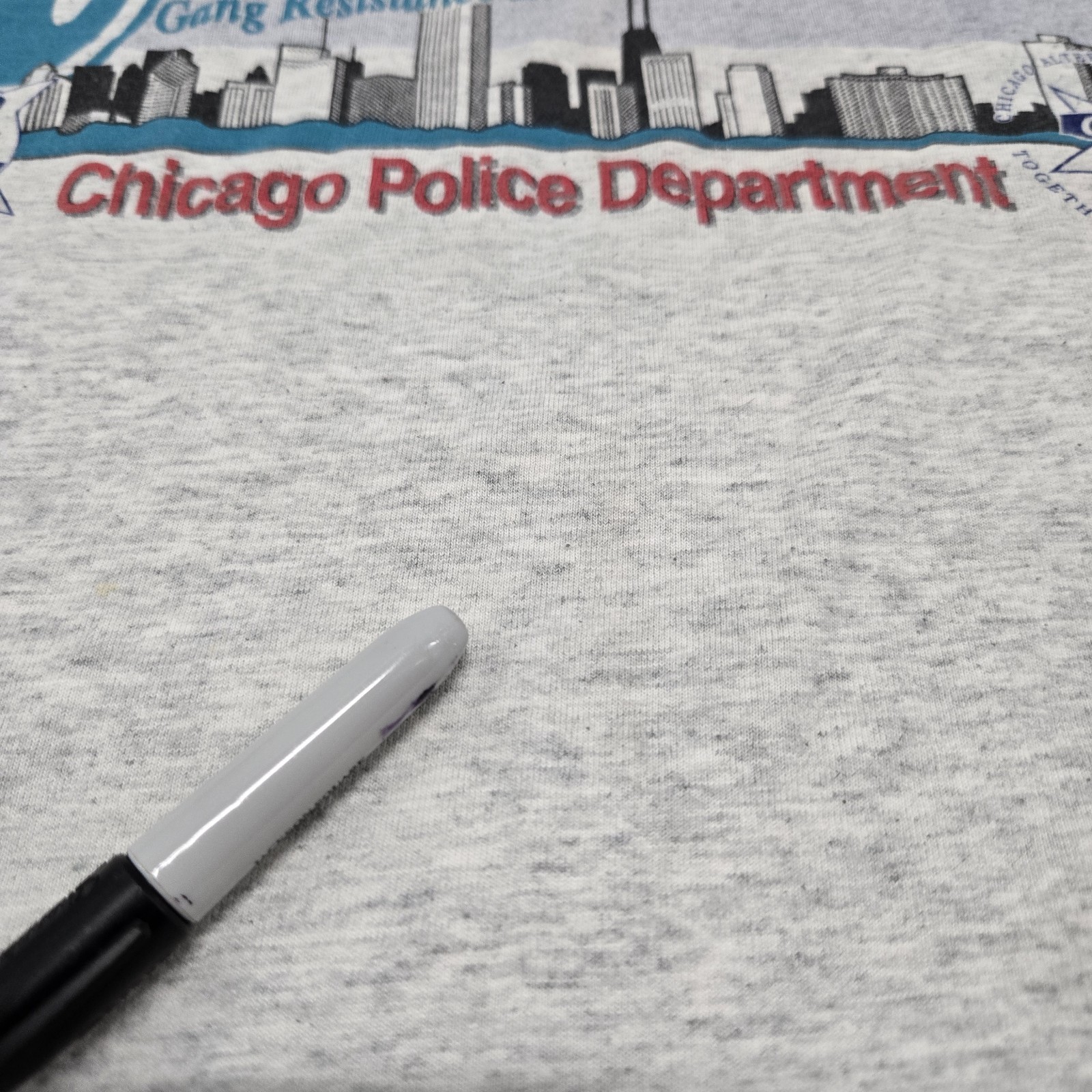 Sz XL Vintage Chicago Police Department Tee Stop The Violence Grey T-Shirt 1994