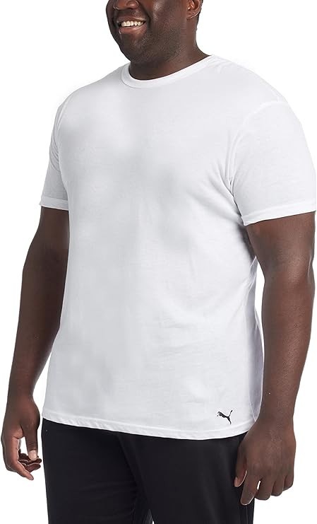 PUMA Men’s Big & Tall 3-Pack Classic T-Shirt WHITE XX-Large Tall 2XLT