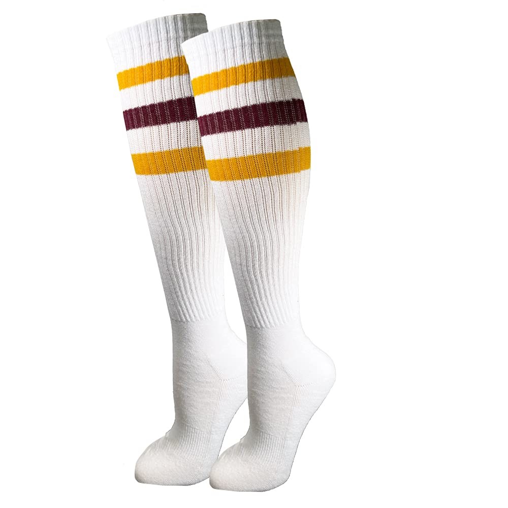 Premium Striped Adult Knee High Tall Athletic Skater Tube Socks Apparel