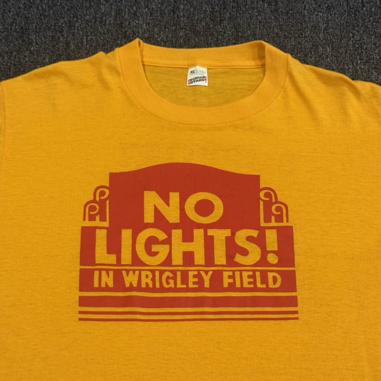 Vintage 80s Chicago Cubs No Lights Wrigley Field Protest T Shirt Screen Stars XL