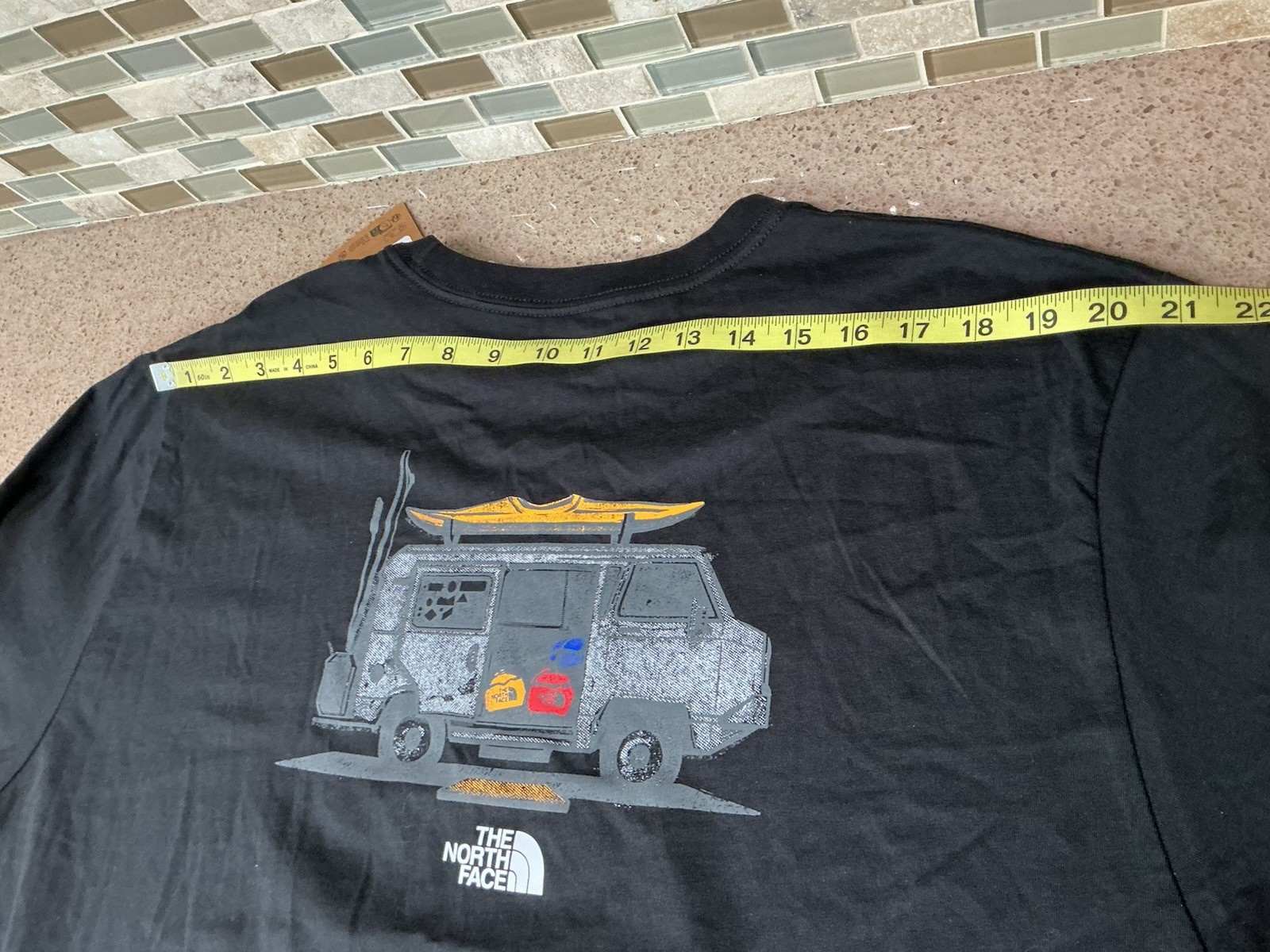The North Face Men’s Crewneck Black TShirt Size XXL Retro Van Kayak 52×32” New