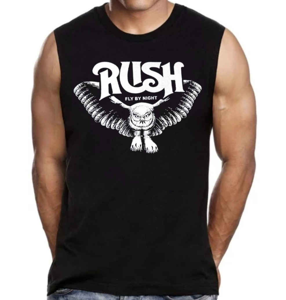 Rush Fly By Night Rock Band Men’s Muscle Shirt (Multiple Colors)