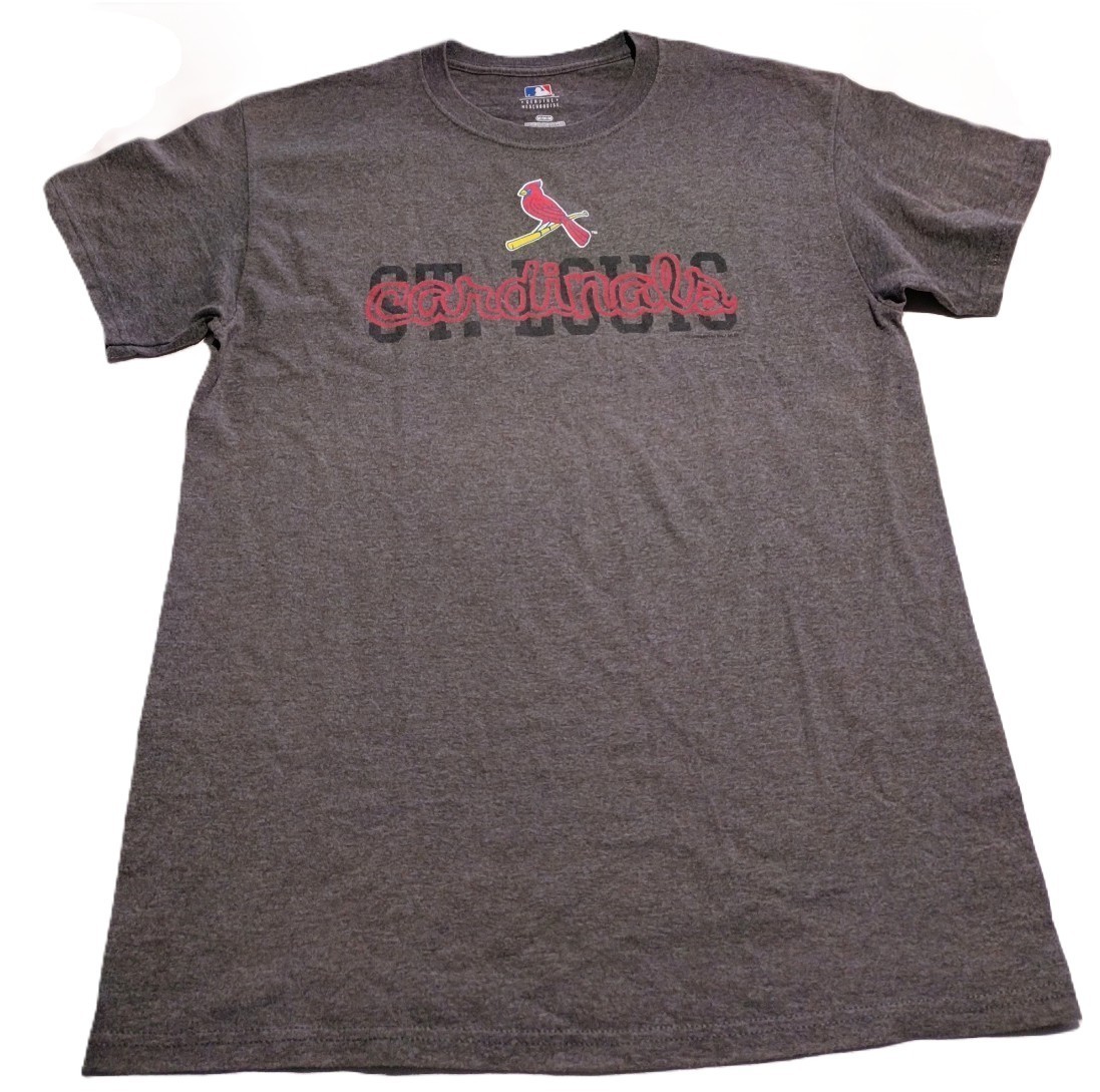 MLB St Louis Cardinals T Shirt M Grey Red Baseball Graphic Top Tee Genuine VGC