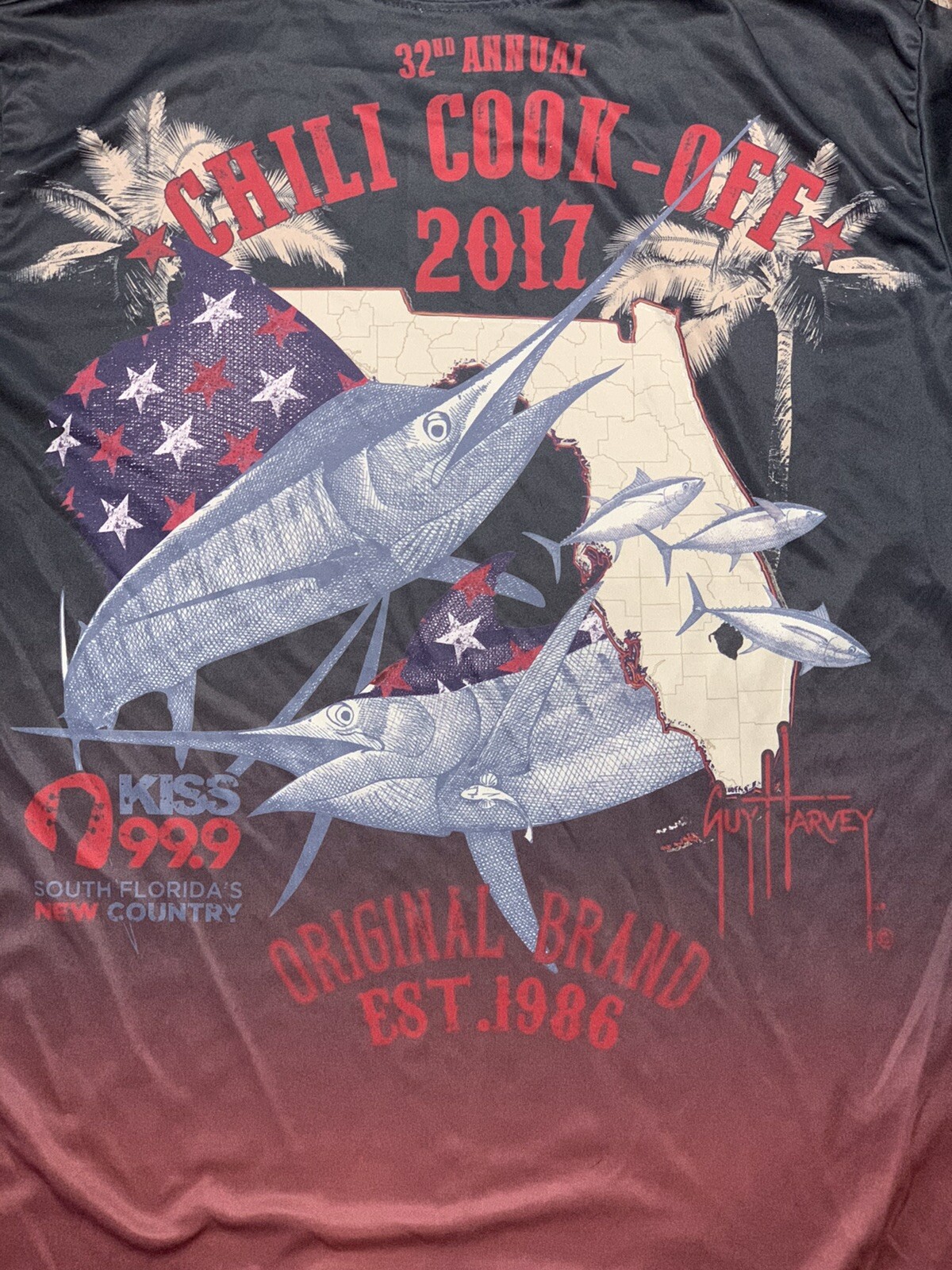 Guy Harvey Fishing Long Sleeve Shirt 32nd Annual Chili Cook-Off 2017 Kiss 99.9FM