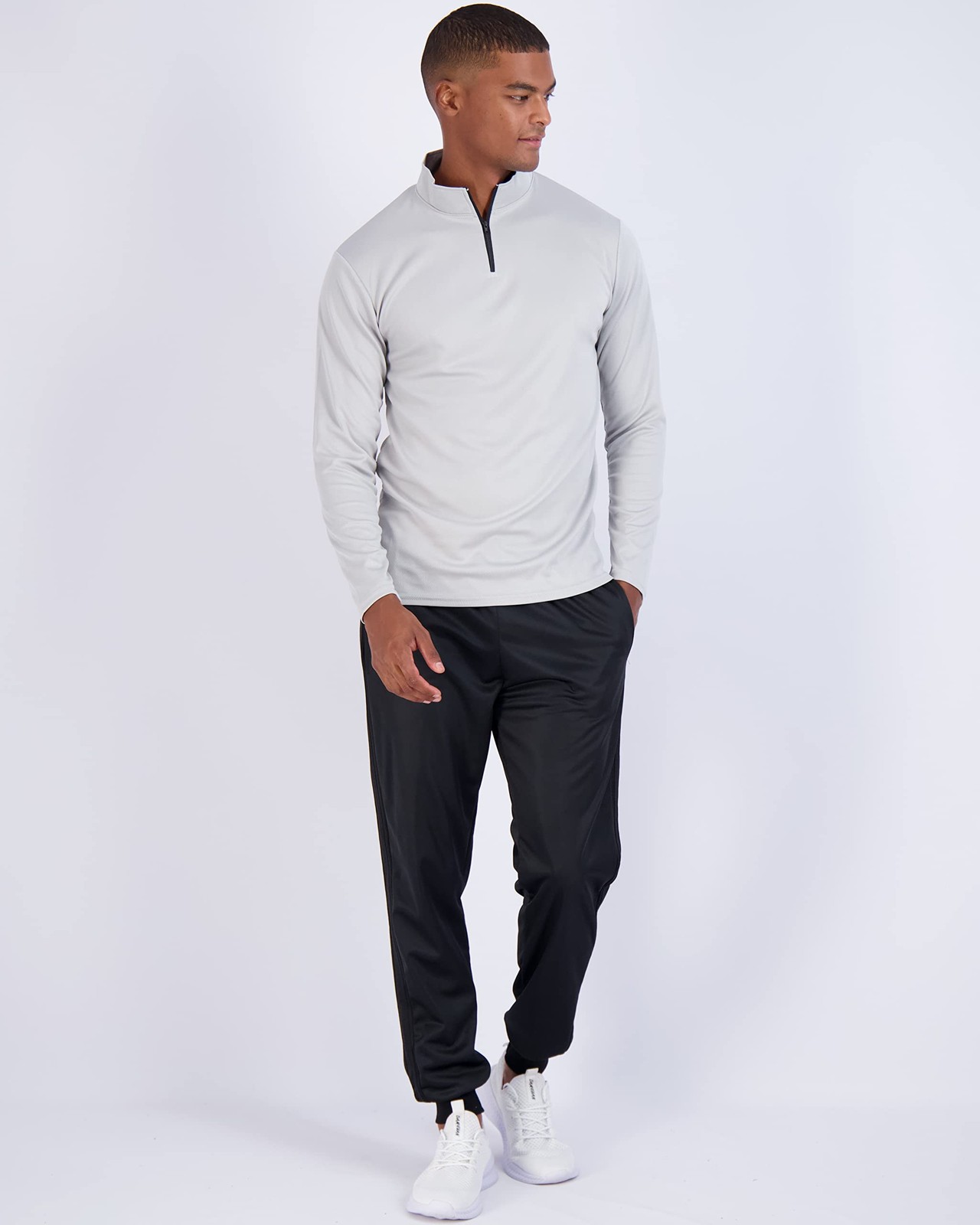 3 Pack:Men’s Quarter 1/4 Zip Pullover Long Sleeve Athletic Mesh Quick Dry Dri…