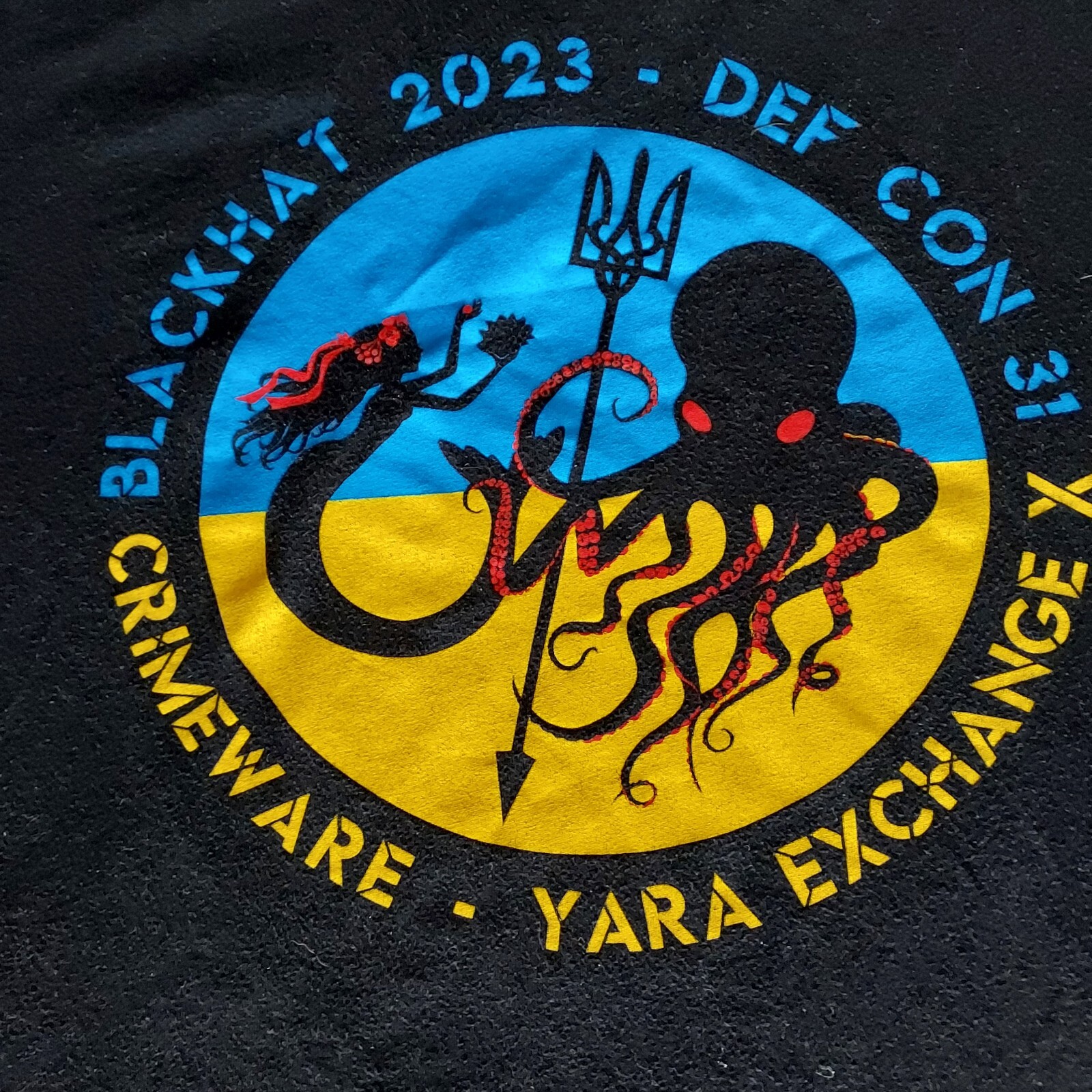 Rare Vintage 2023 Def Con Hacker T Shirt Double Sided Graphic Crimeware XL