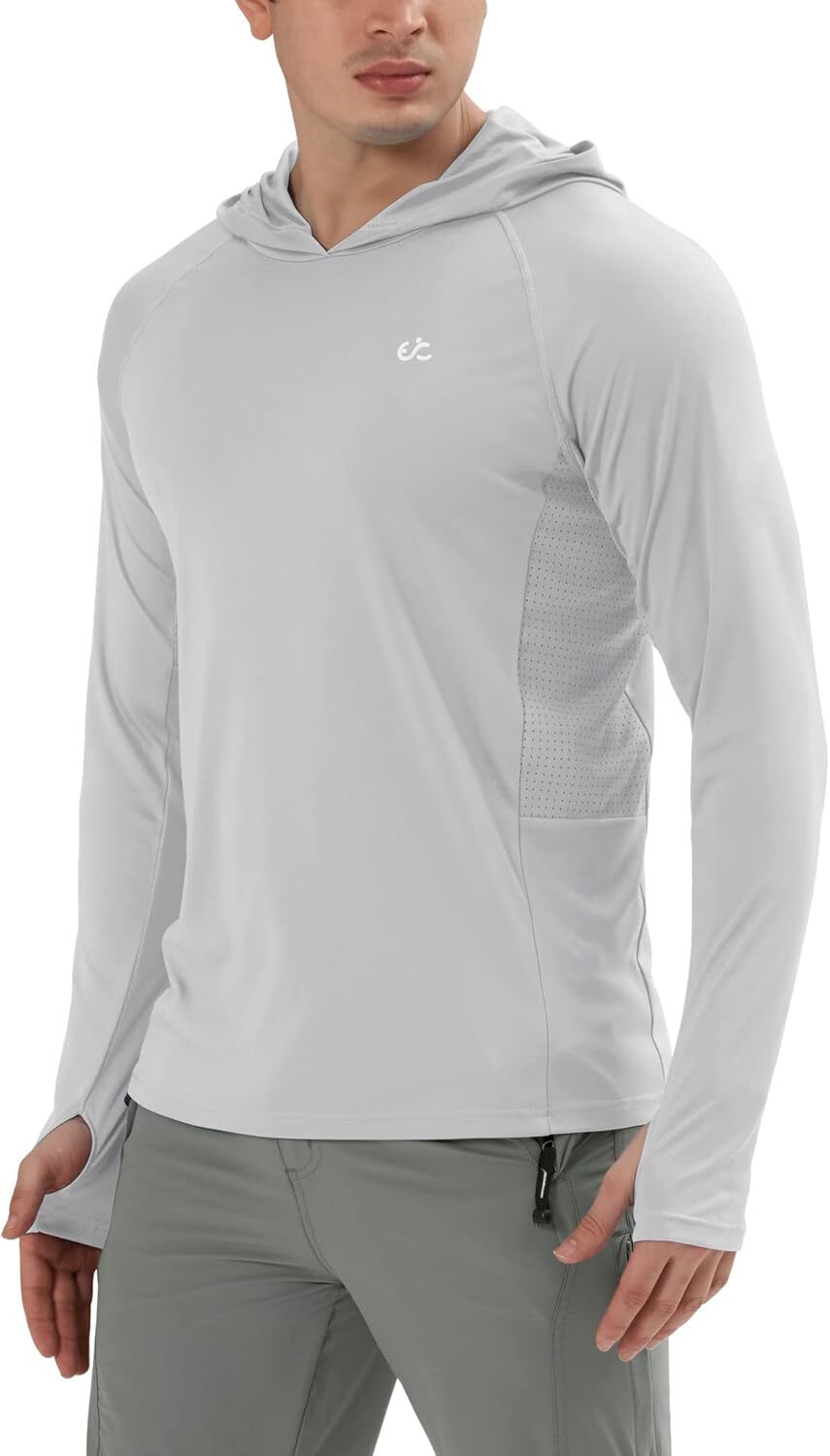 Men’s UPF 50+ Quick-Dry Rash Guard Long Sleeve Swim Fishing Shirt