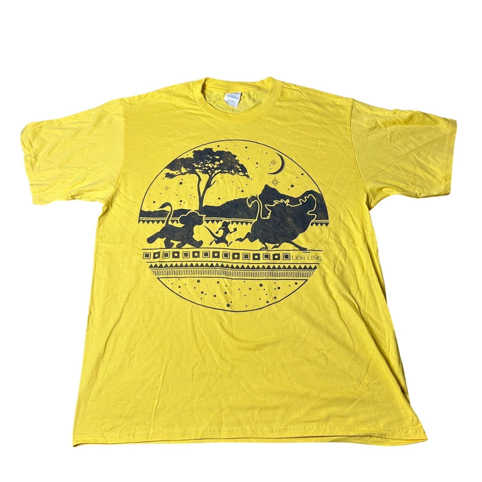 Disney Lion King Graphic Mens T-Shirt Large Yellow Port & Company Cotton NEW