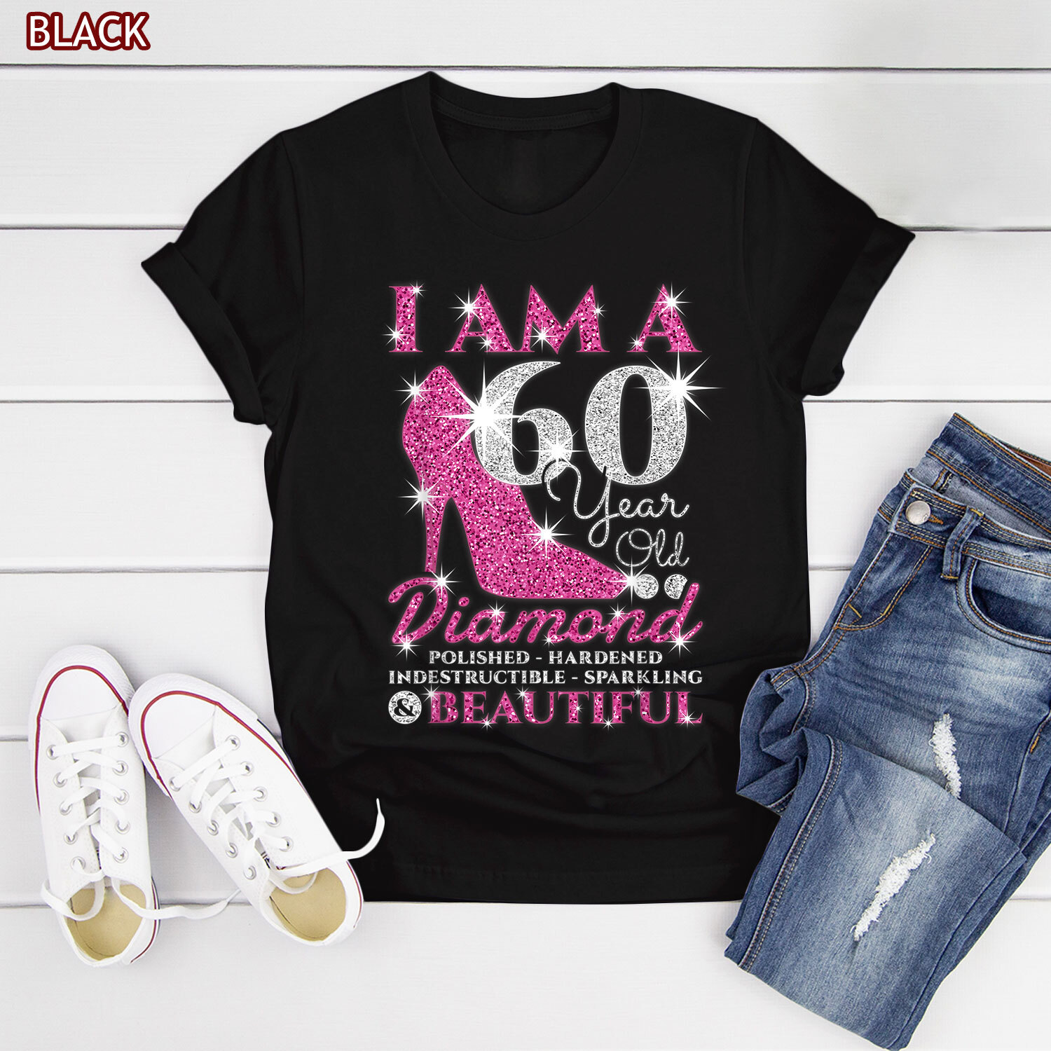 I Am A 60 Year Old Diamond, Womens 60th Birthday T-Shirt, Gift For Girl, Women